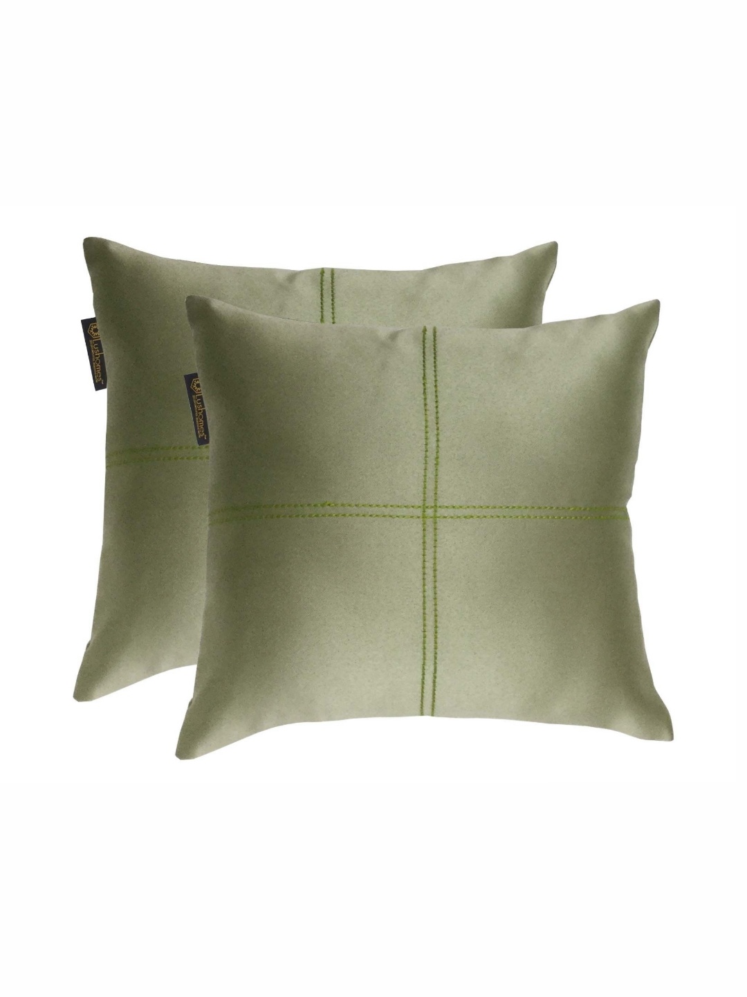 

Lushomes Green Set of 2 Square Cushion Covers