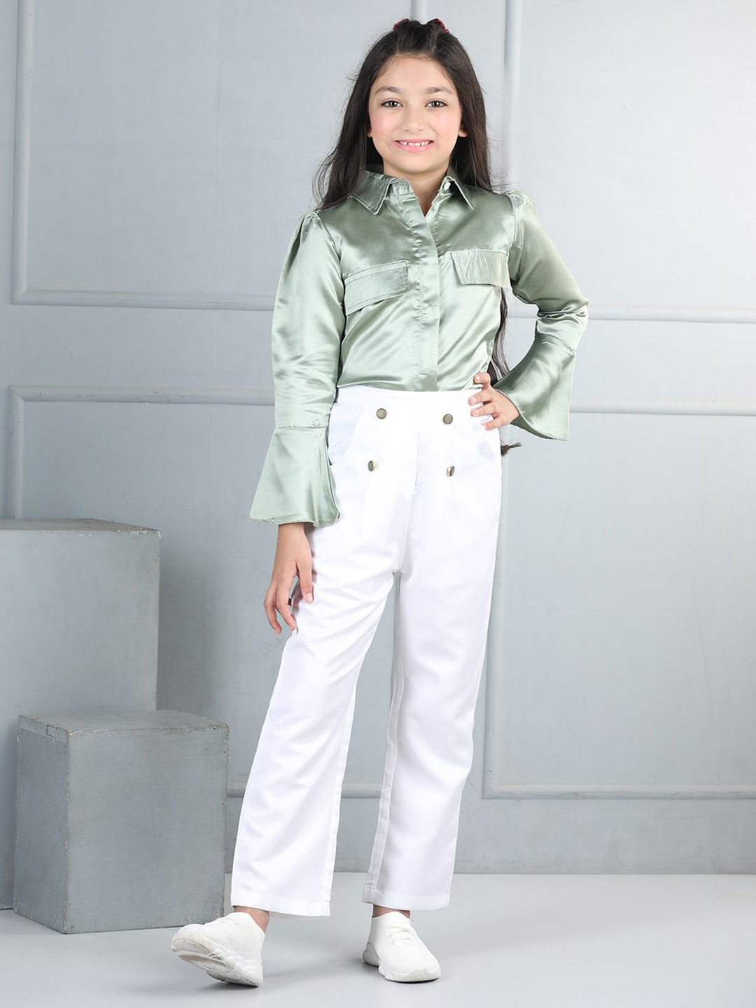 

Cutiekins Girls Top with Trousers, Green