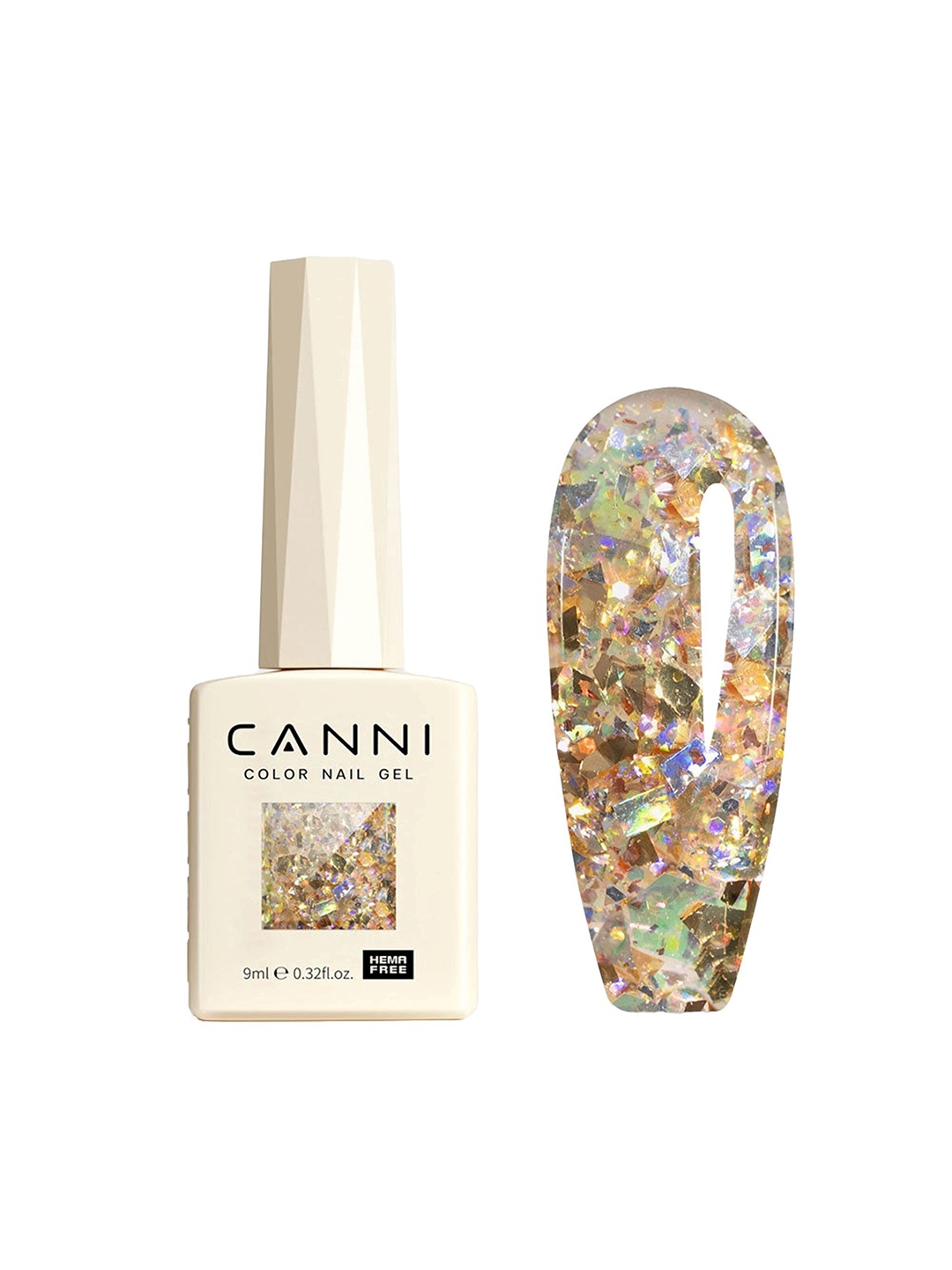 

CANNI Hema Free Prism Flash Series UV Glitter Gel Nail Polish - 9 ml - Shade - 8077, Beige
