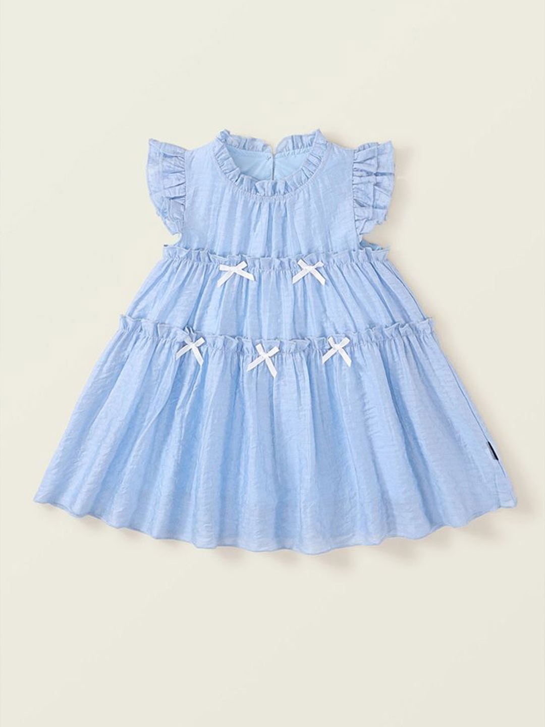 

LULU & SKY Striped Flutter Sleeve A-Line Dress, Blue