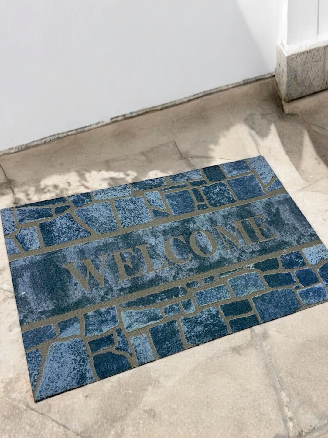 

Gallery99 Blue Rectangular Anti skid Doormats