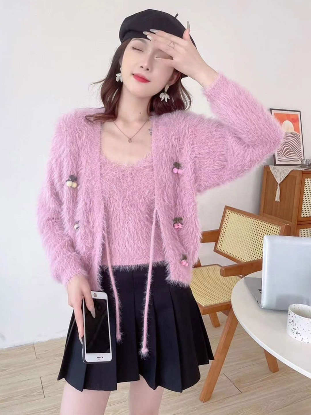 

StyleCast Puff Sleeve Cotton Top, Pink