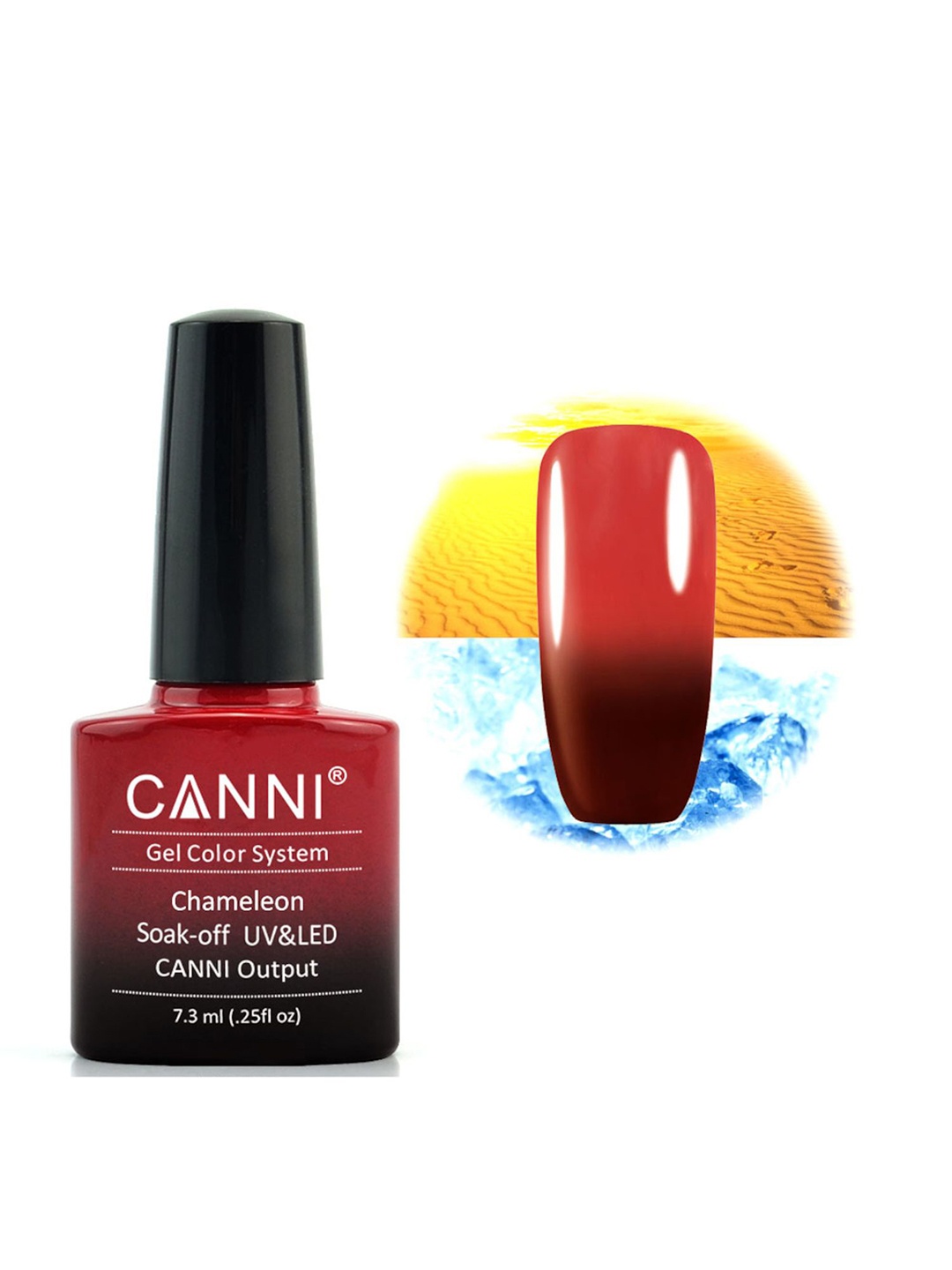 

CANNI Chameleon Soak-Off UV & LED Output - 7.3 ml - Shade 338, Red