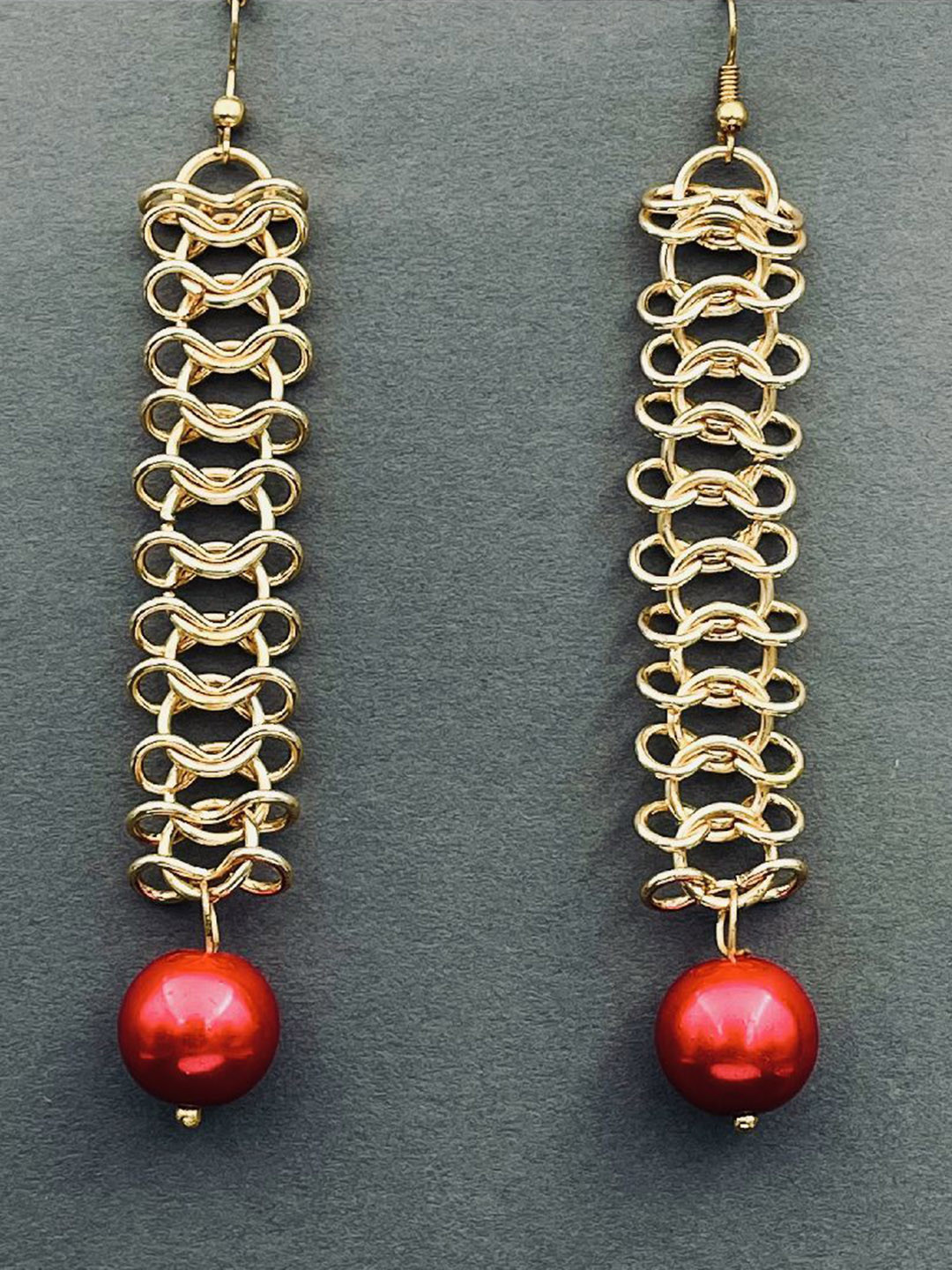 

ZIVOM Contemporary Drop Earrings, Red