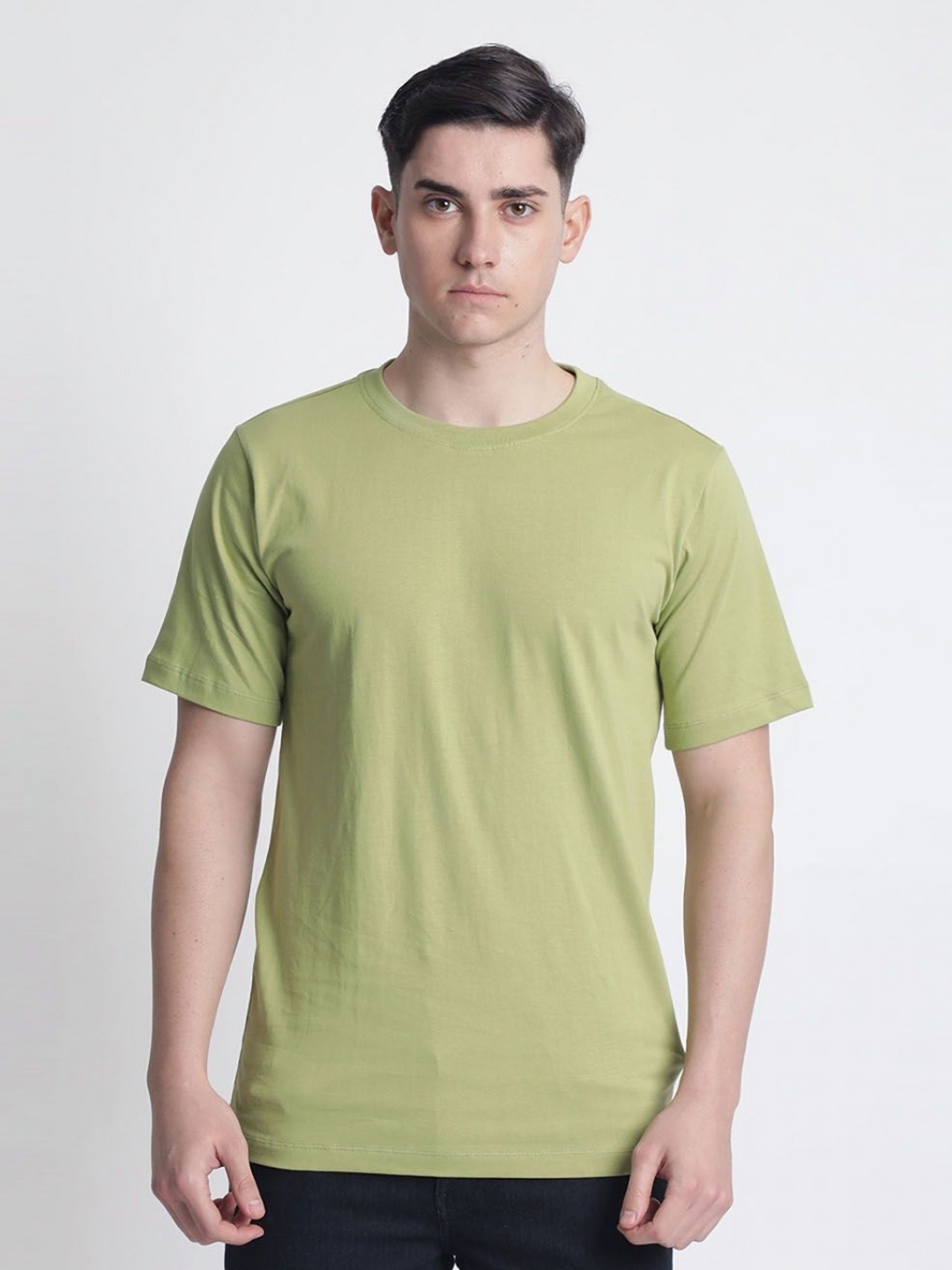 

IVOC Men Raw Edge T-shirt, Green