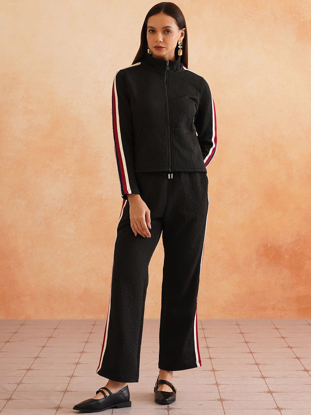 

Beatnik Embossed Sweatshirt With Trouser, Black