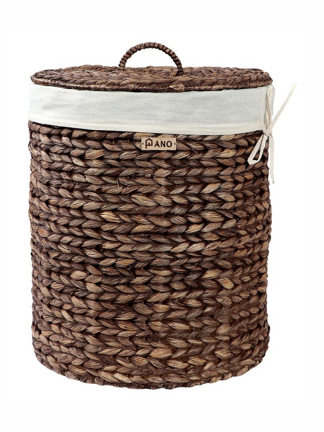 

Pano BrownGoa Natural Weicker Laundry Bag With Lid, Brown