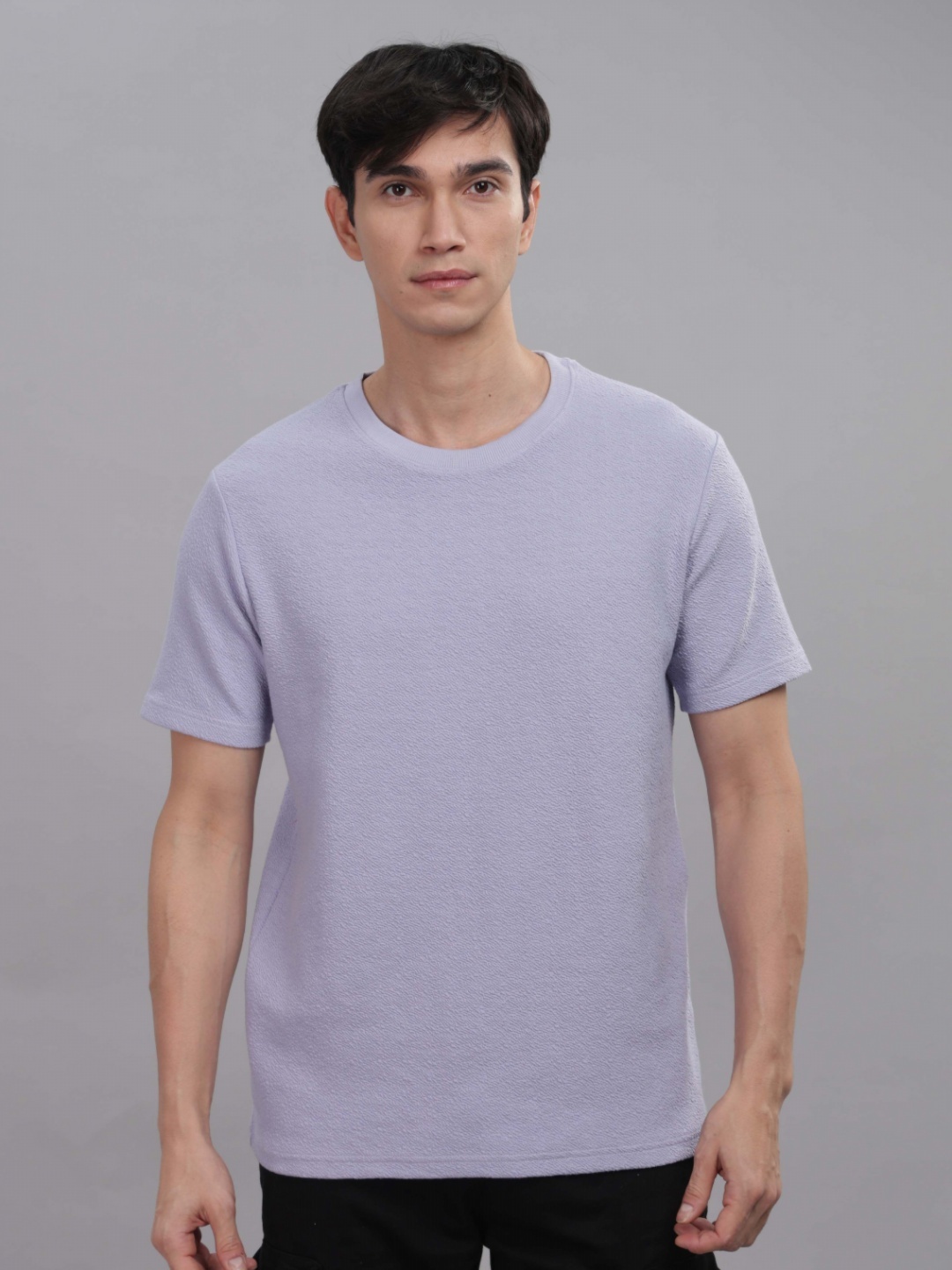 

TOMHIDDLE Men Raw Edge T-shirt, Violet