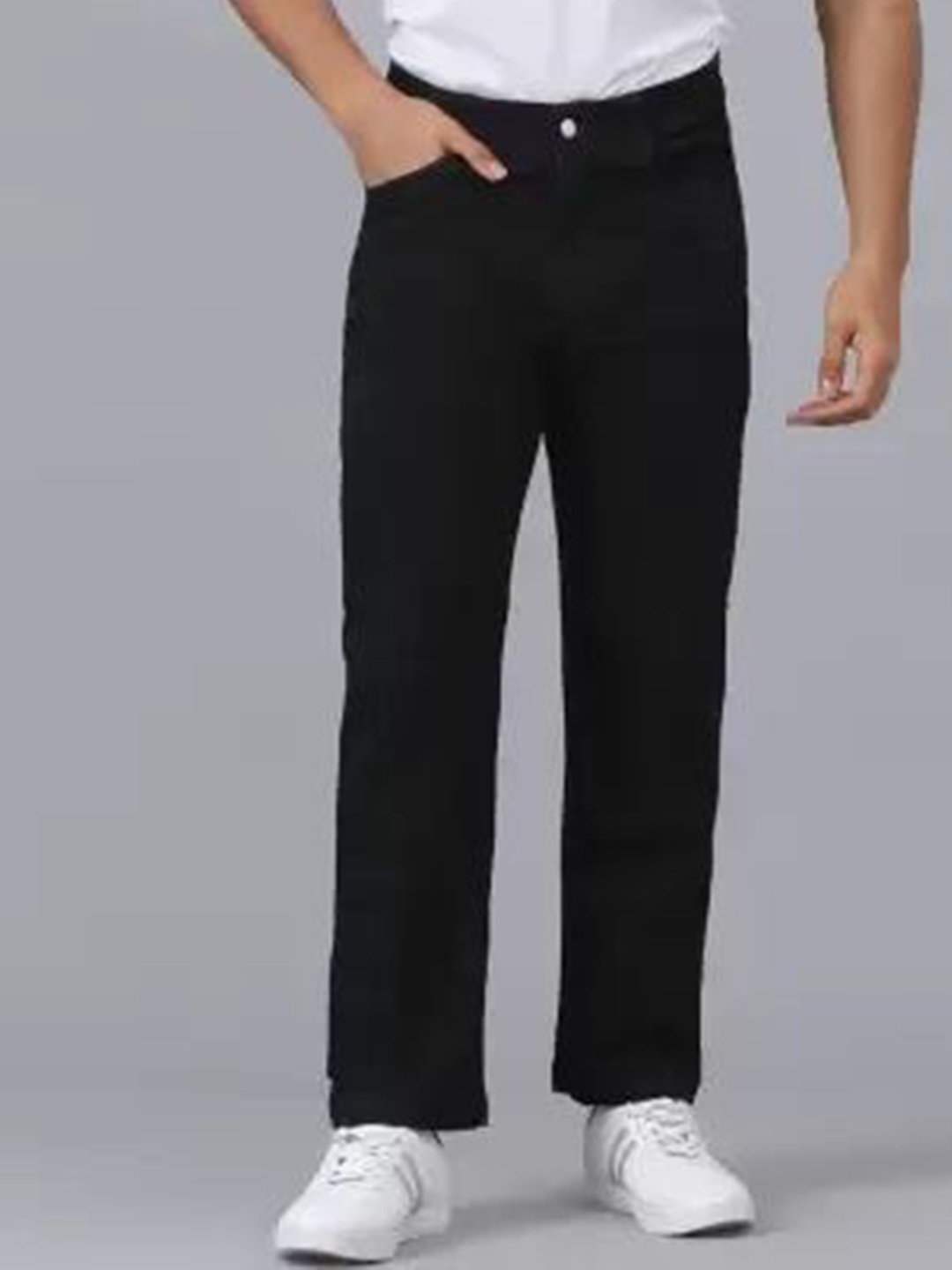 

LINARIA Men Slash Knee Jeans, Black