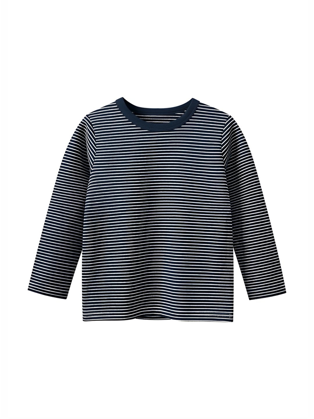 

LULU & SKY Boys Striped Round Neck Cotton T-shirt, Black