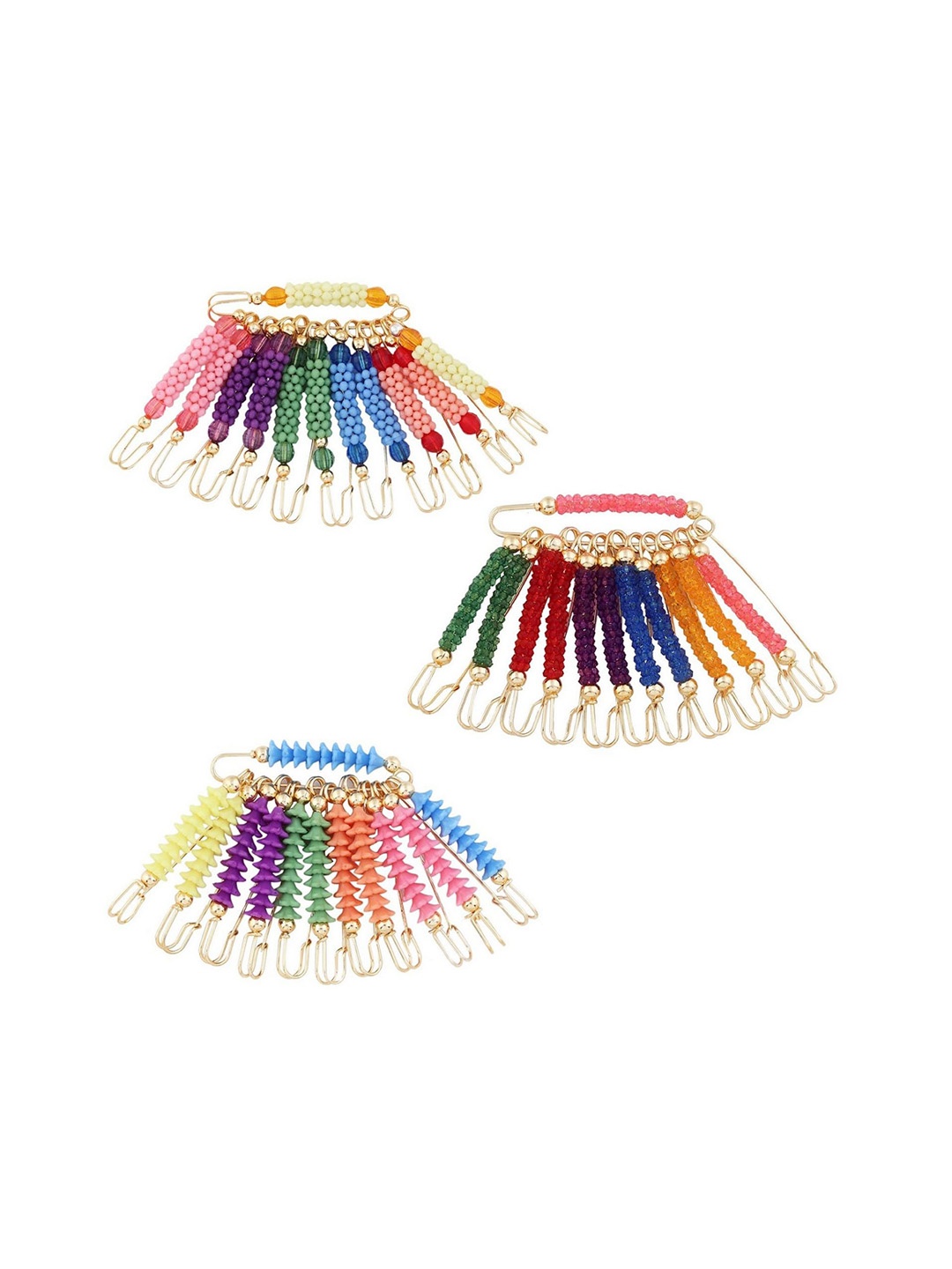 

VAMA Artificial Beads Studded Saree Clip Saree Accessories, Silver