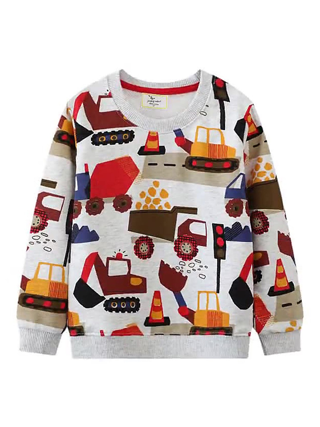 

LULU & SKY Boys Printed Sweatshirt, Grey