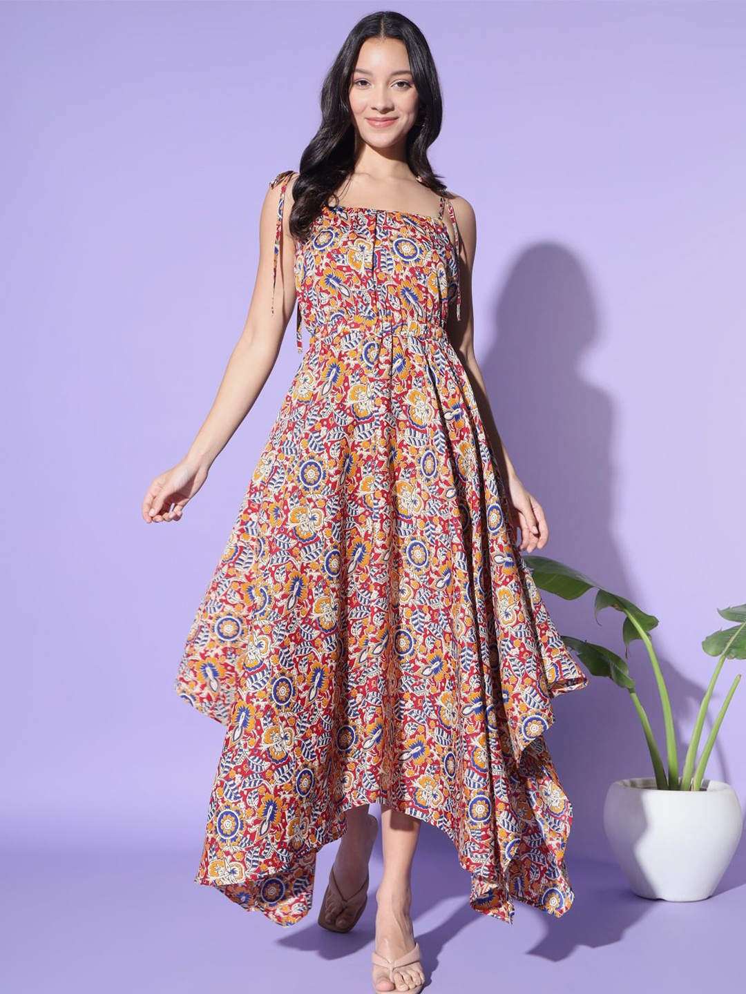 

BAESD Floral Print Crepe Fit & Flare Maxi Dress, Multi