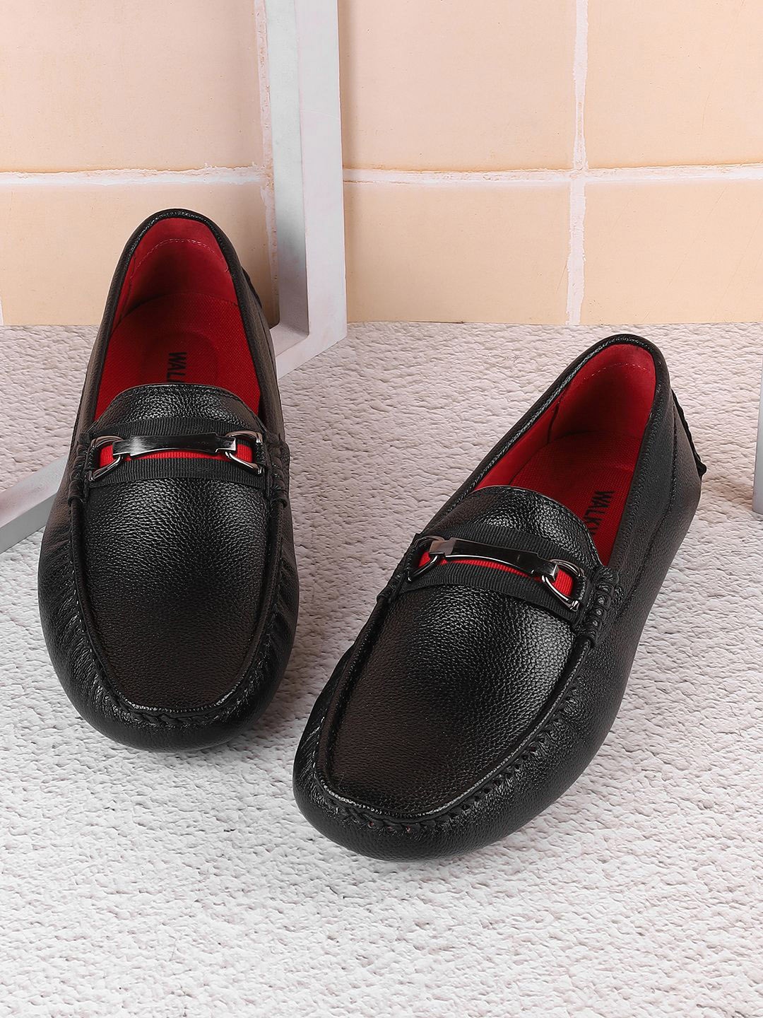 

WALKWAY by Metro Men Textured Driving Shoes, Black