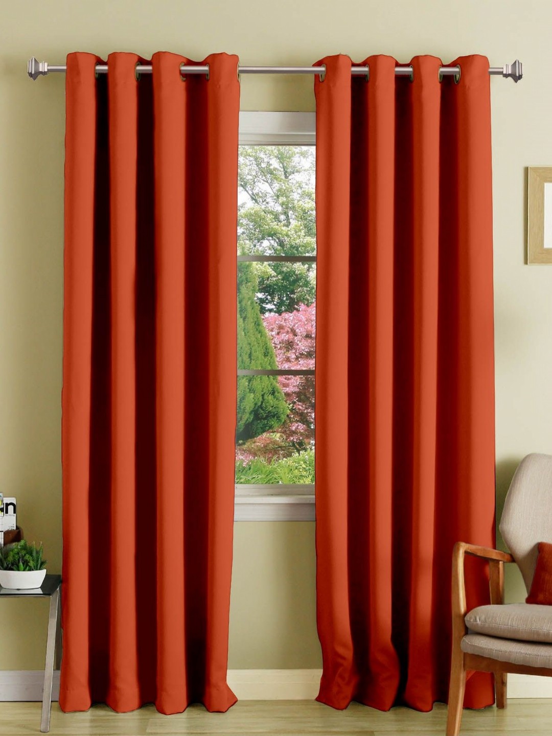 

Lushomes Orange Window Curtain