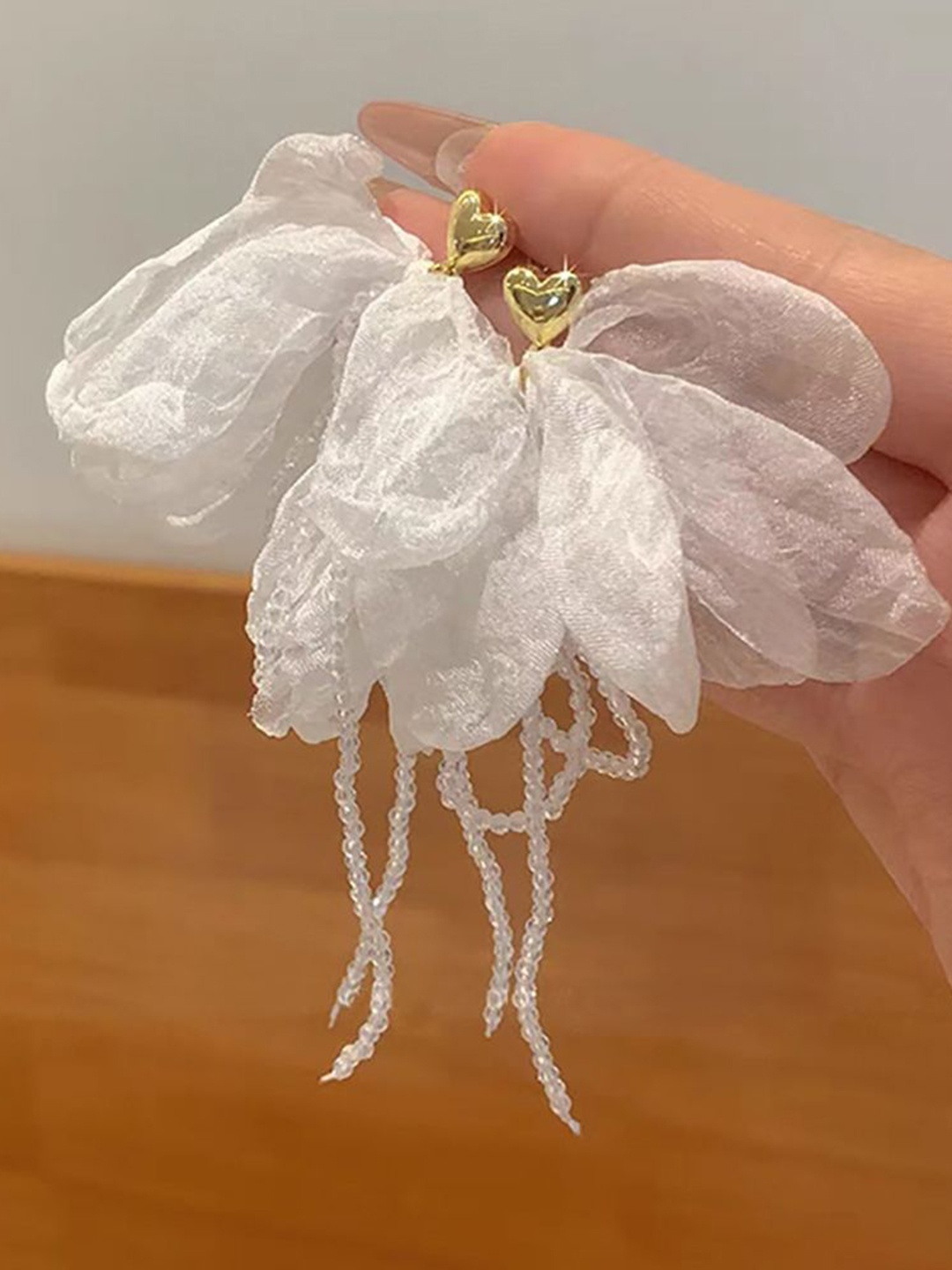 

StyleCast x Revolte Floral Drop Earrings, White