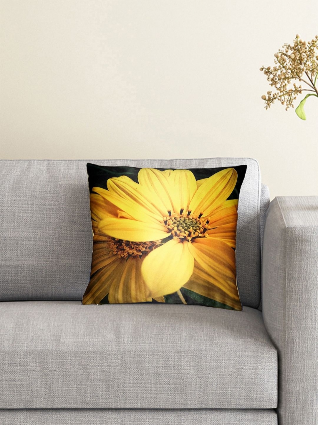 

Lushomes Multicoloured Square Cushion Covers, Yellow