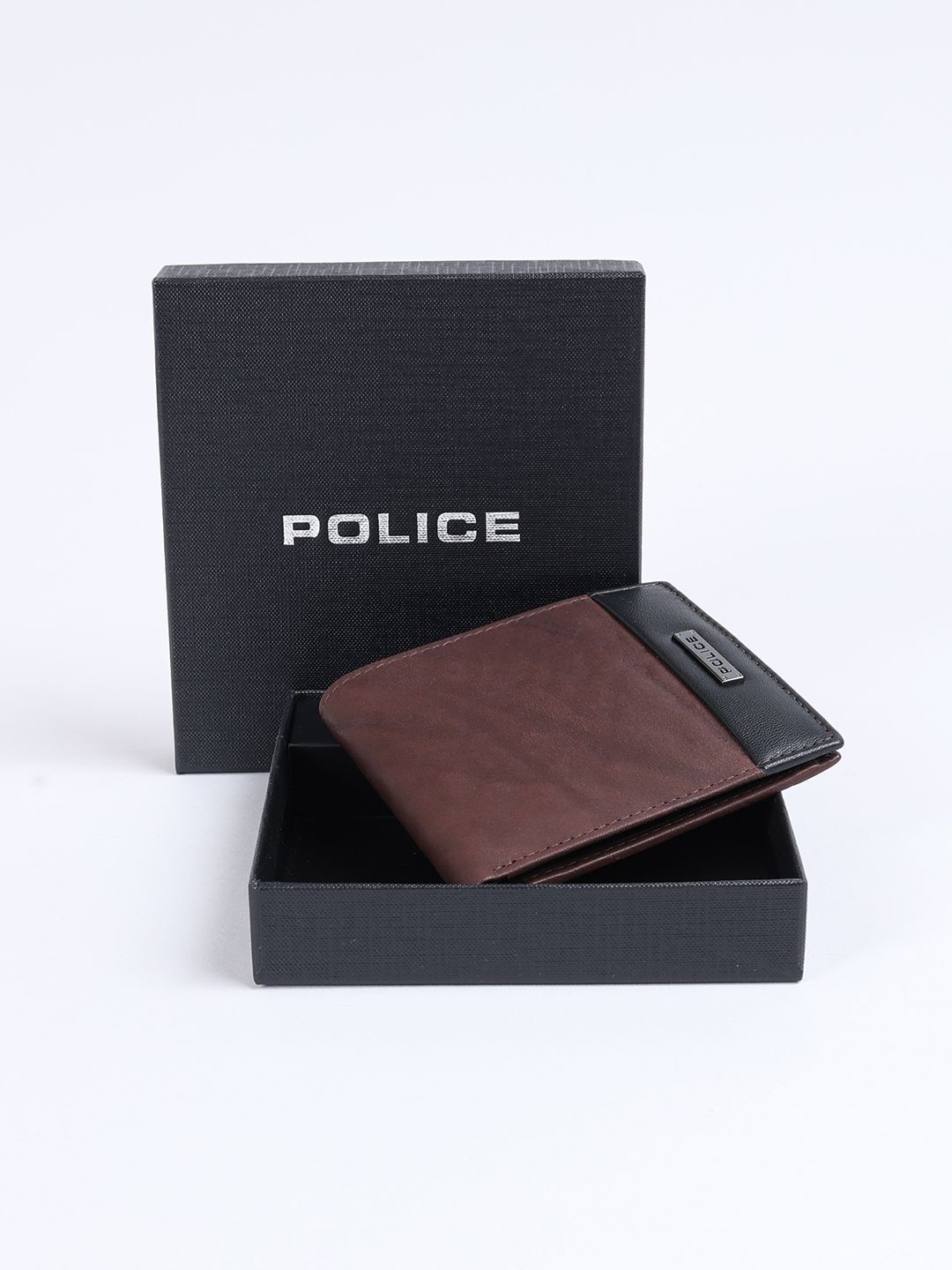 

Police Men Leather Two Fold Wallet, Brown