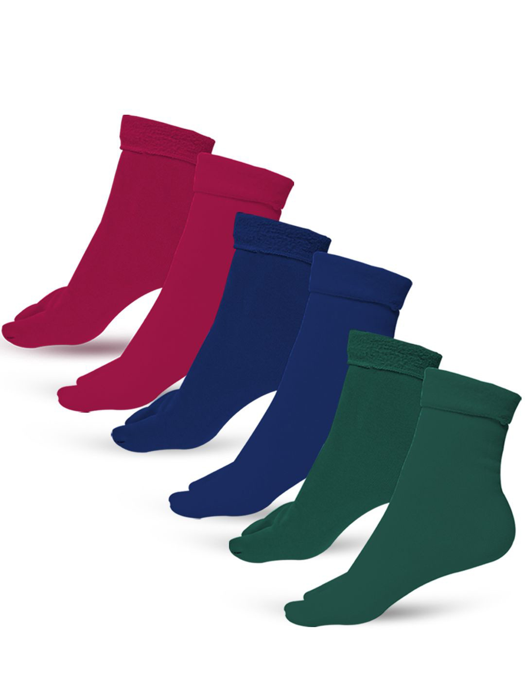 

Adbeni Women Pack Of 3 Woolen Above Ankle Length Socks, Green