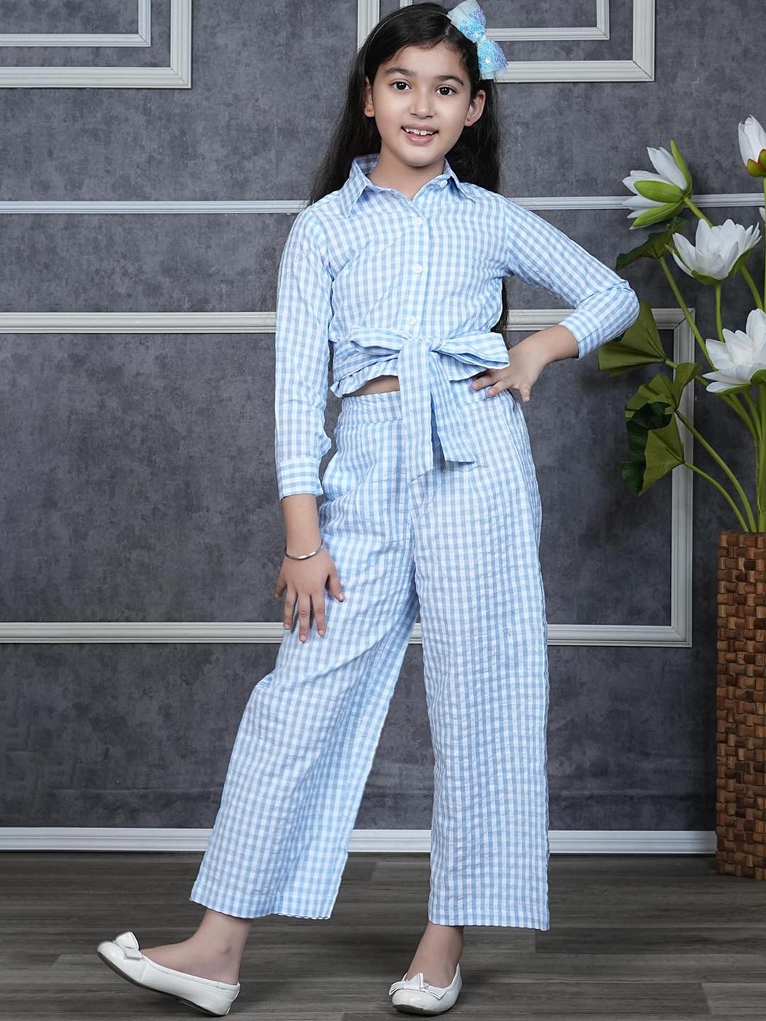 

BAESD Checked Shirt with Trousers, Blue