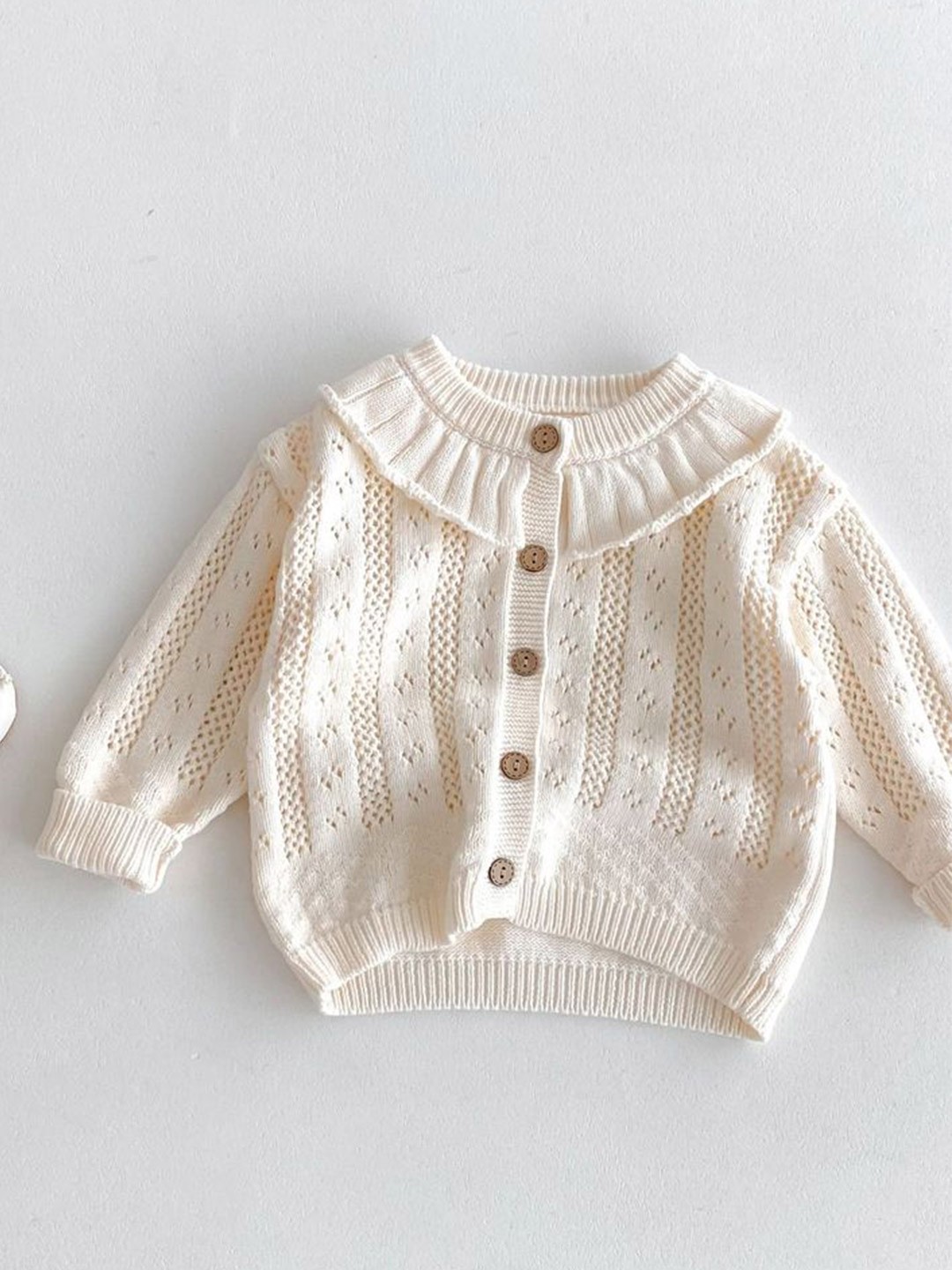 

LULU & SKY Girls Cable Knit Cardigan, White
