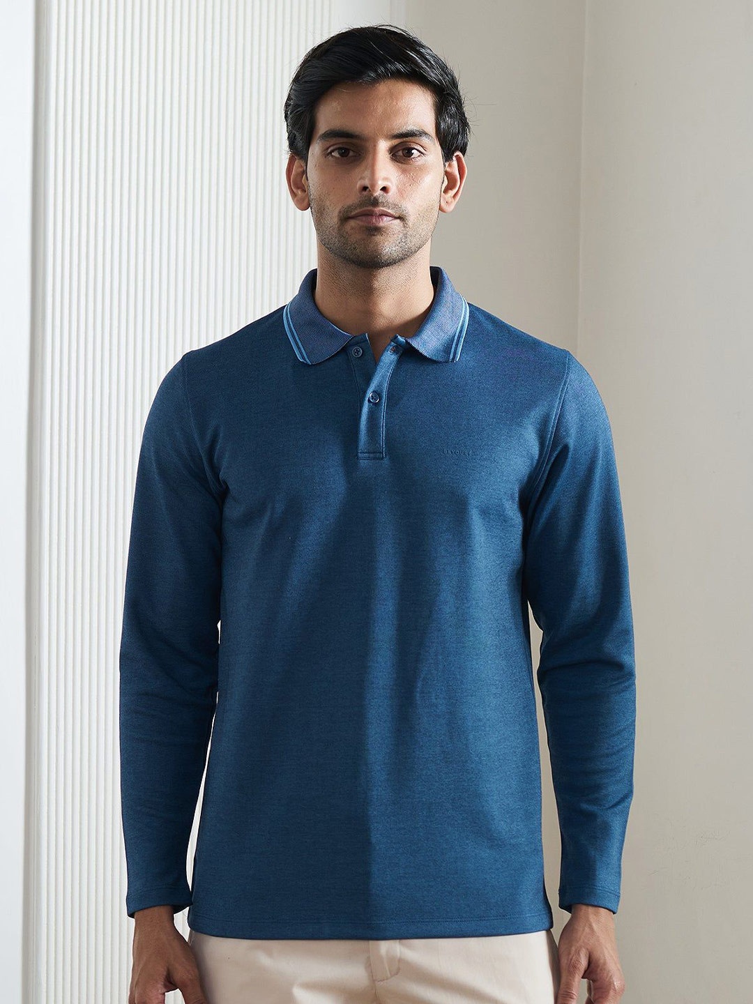 

Beyours Men Polo Collar T-shirt, Blue