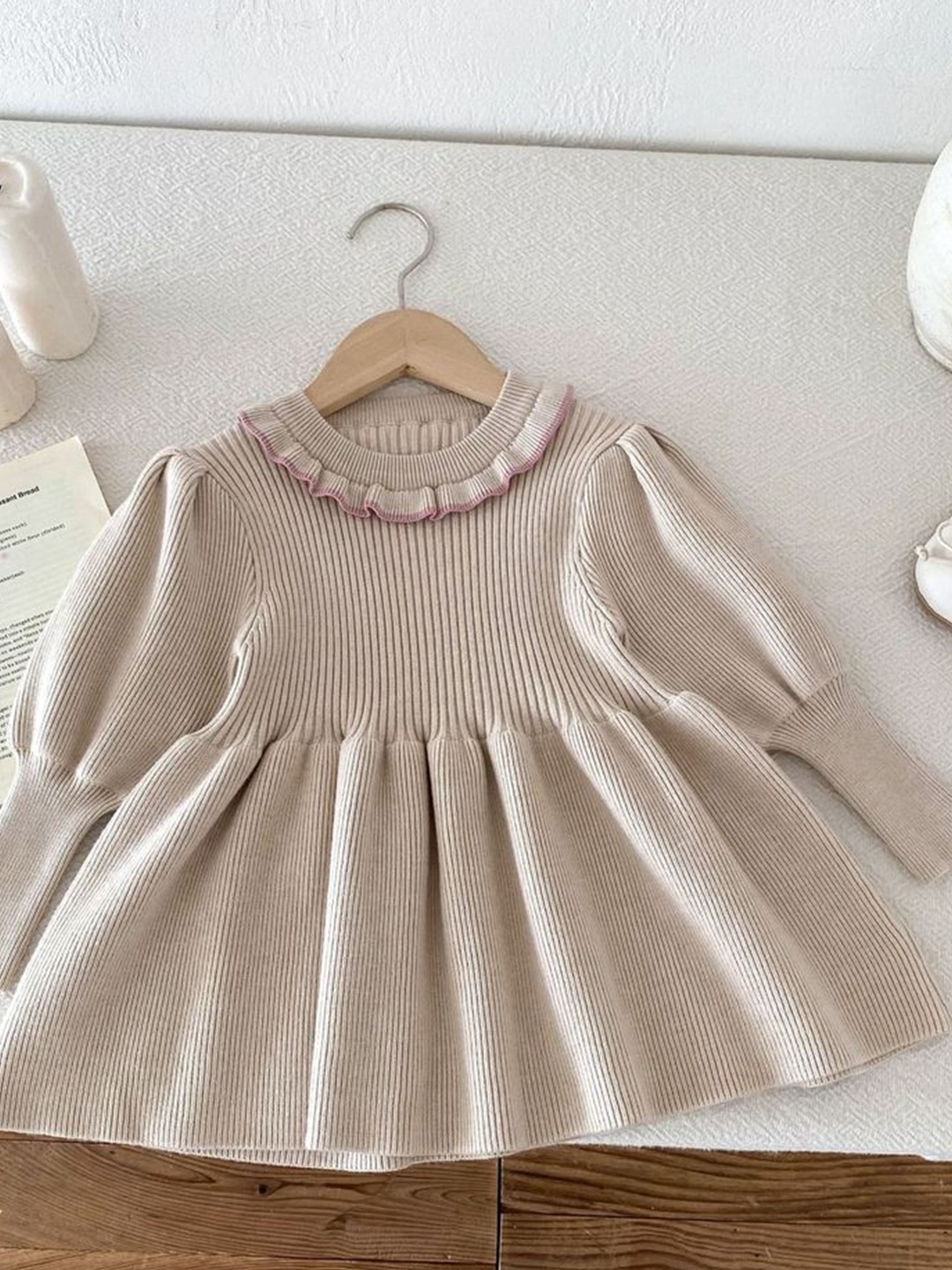 

LULU & SKY Fit & Flare Dress, Beige