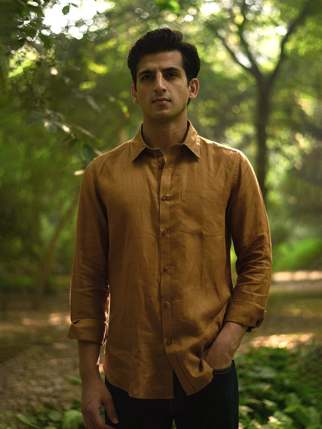 

Beyours Men Classic Opaque Casual Shirt, Brown