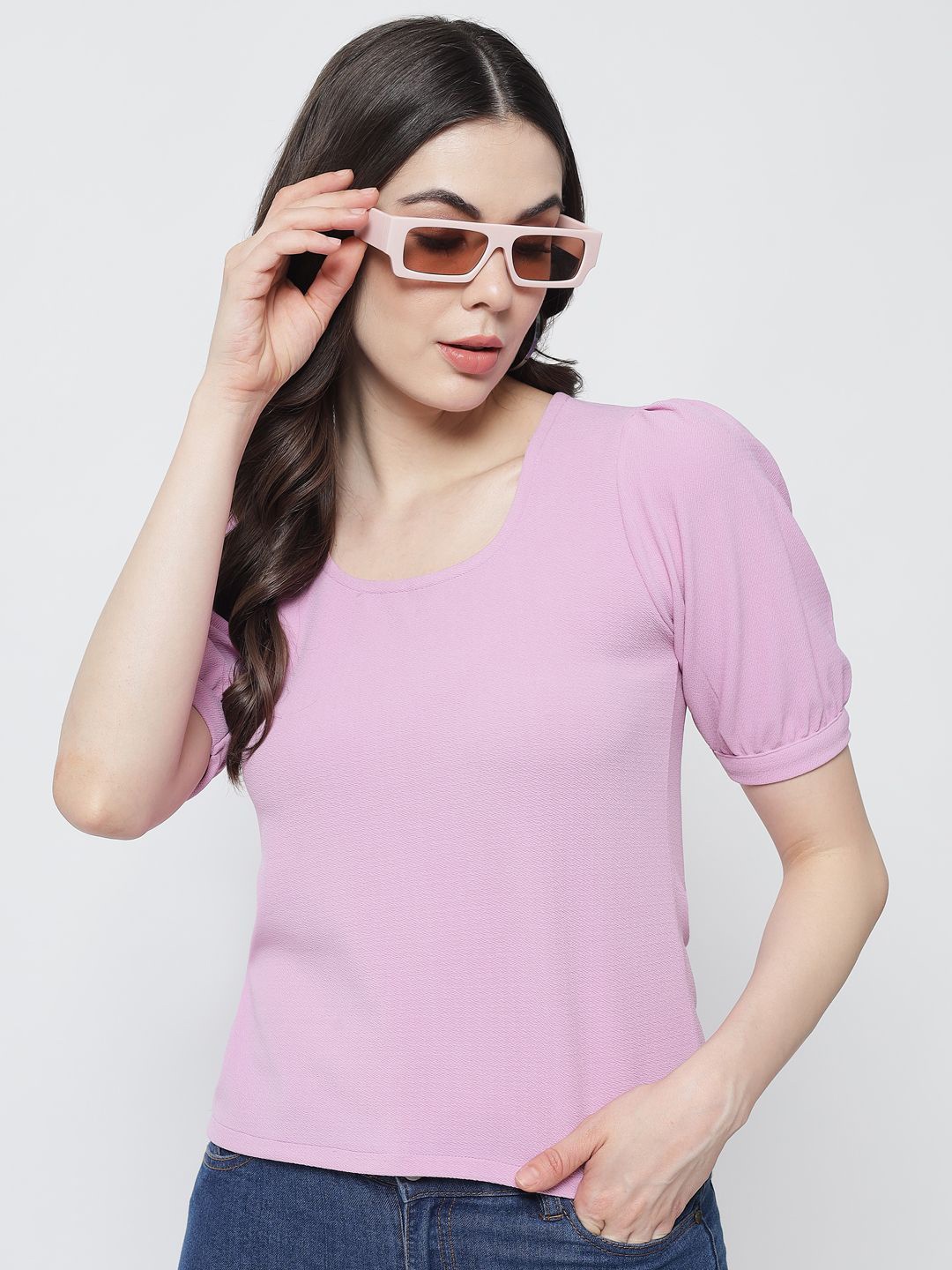 

BAESD Puff Sleeve Top, Mauve