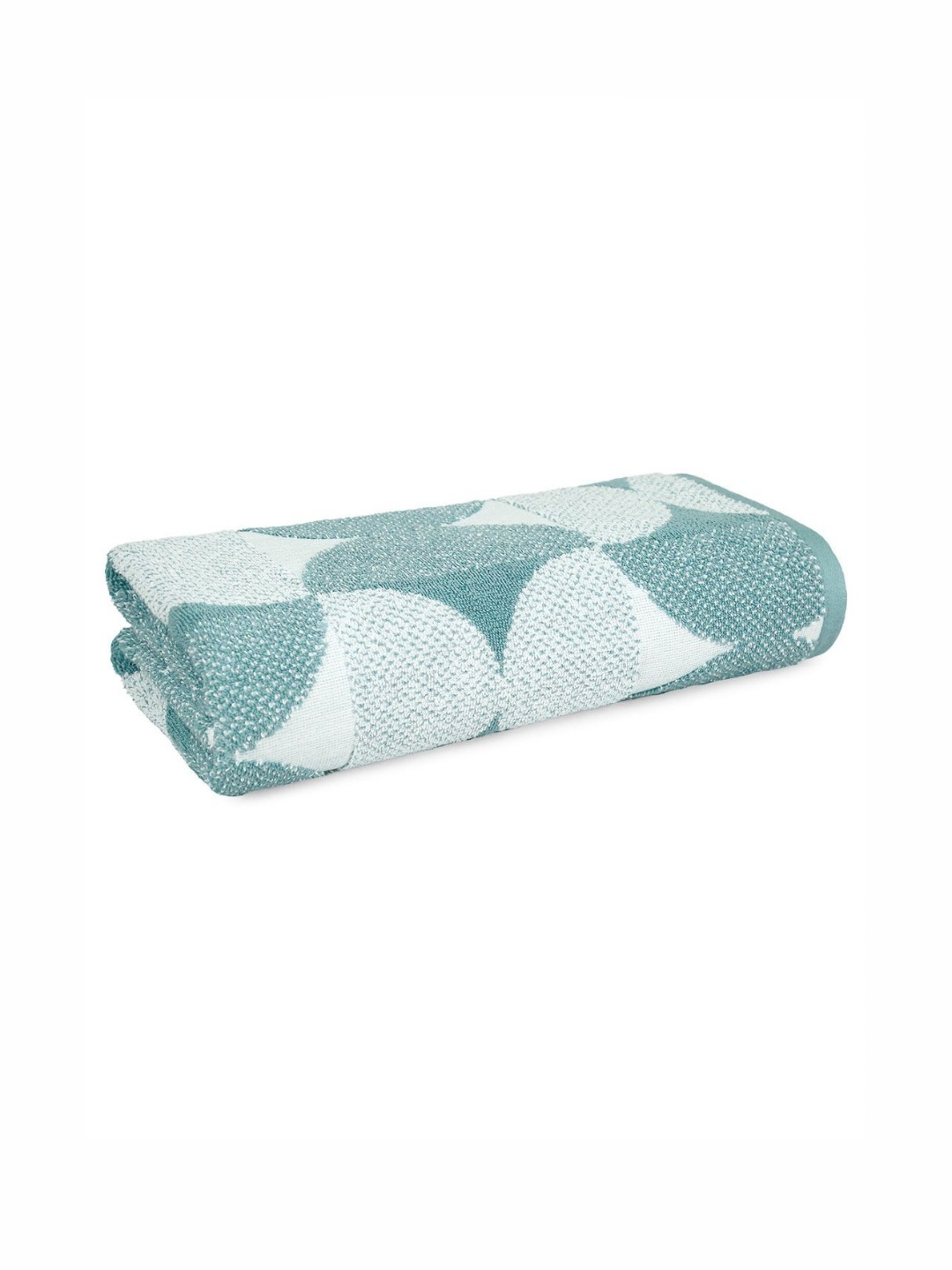 

MYTRIDENT Blue & White Printed Cotton 600 GSM Bath Towel