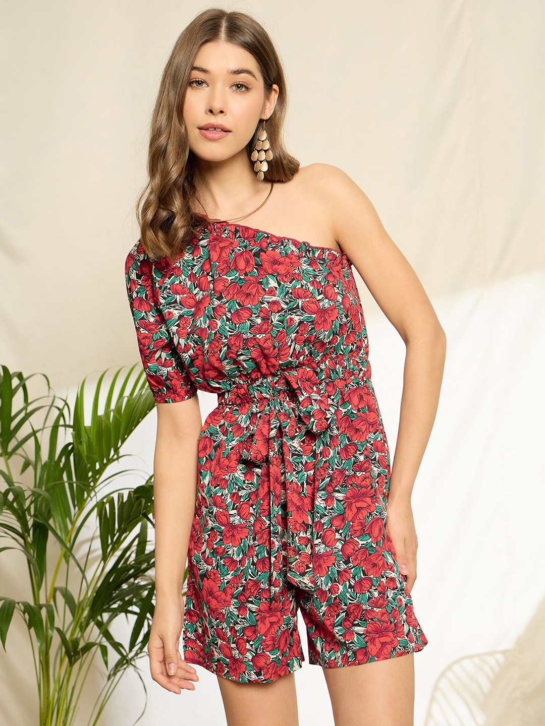 

Berrylush Printed Jumpsuit, Red