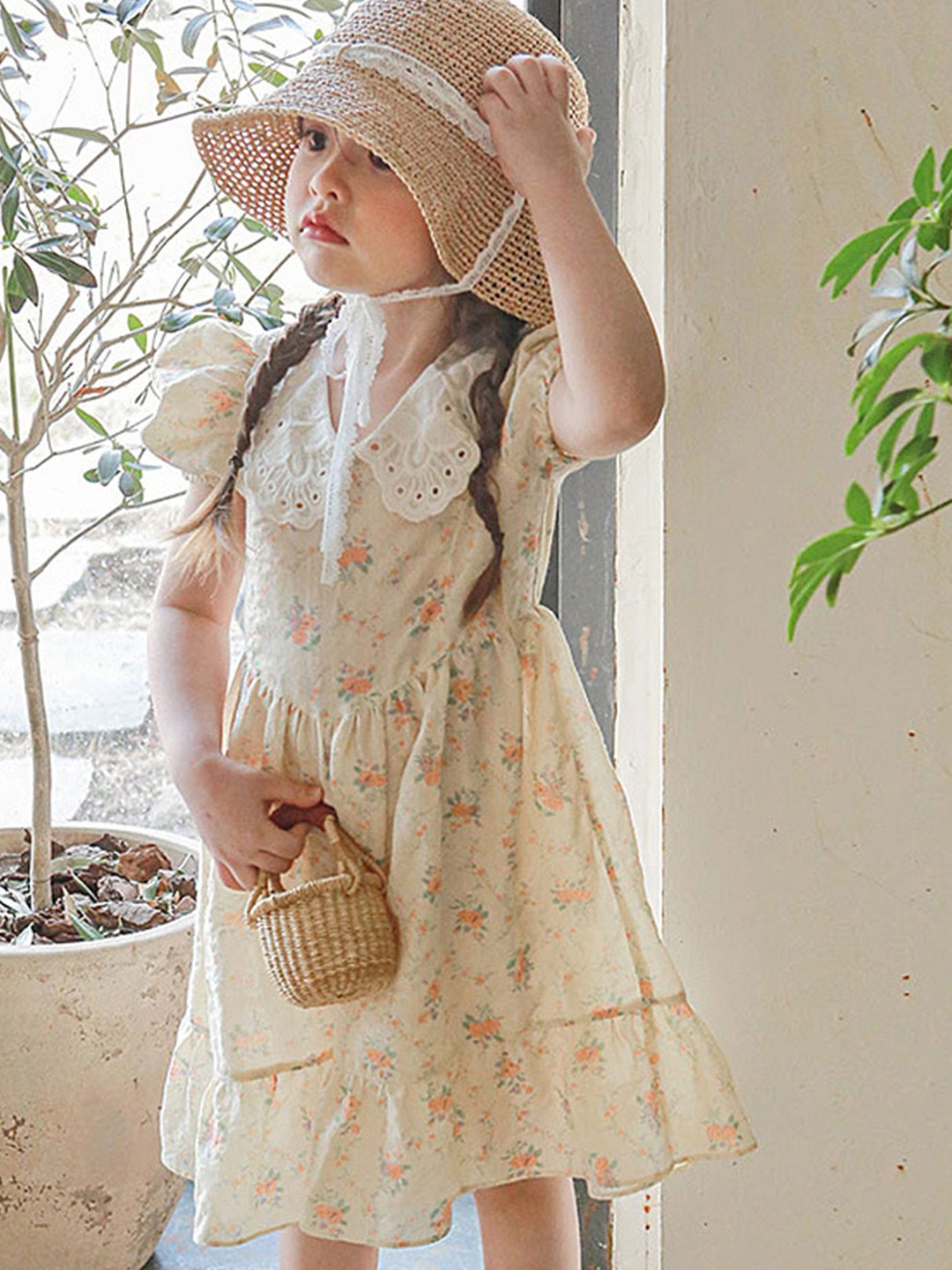 

LULU & SKY Floral Print Fit & Flare Dress, Yellow