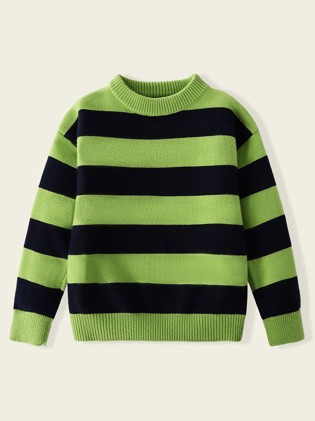 

LULU & SKY Boys Striped Sweatshirt, Green