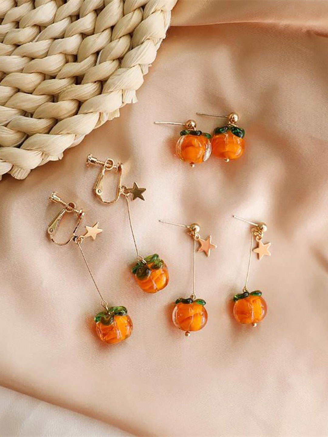 

StyleCast x Revolte Classic Drop Earrings, Orange