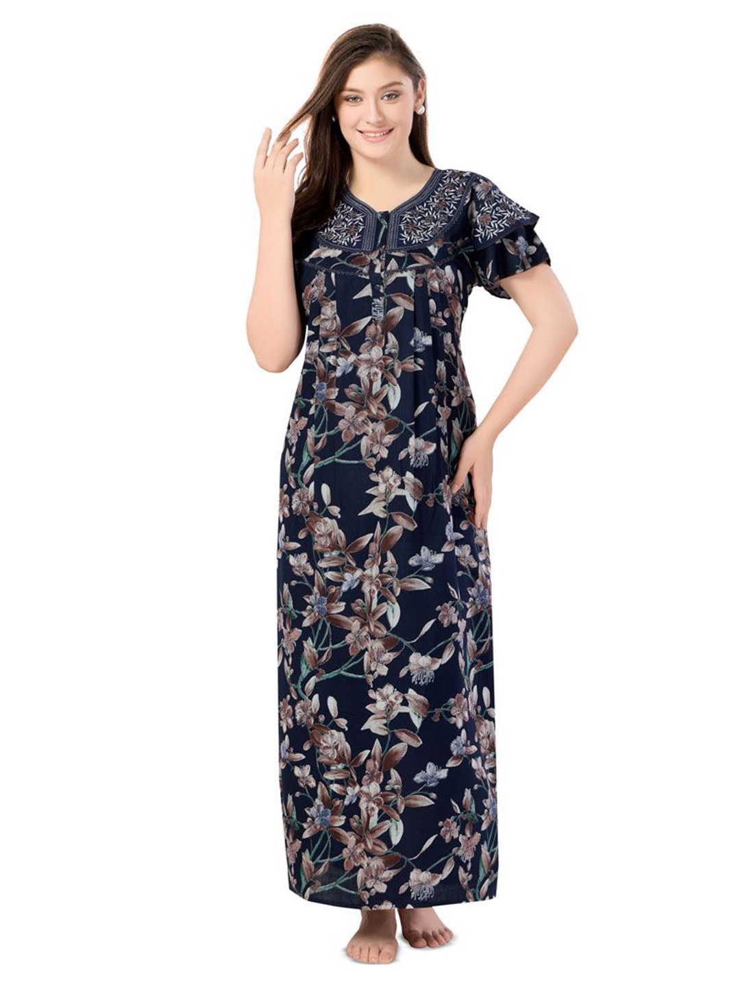 

Soulemo Printed Maxi Nightdress, Blue