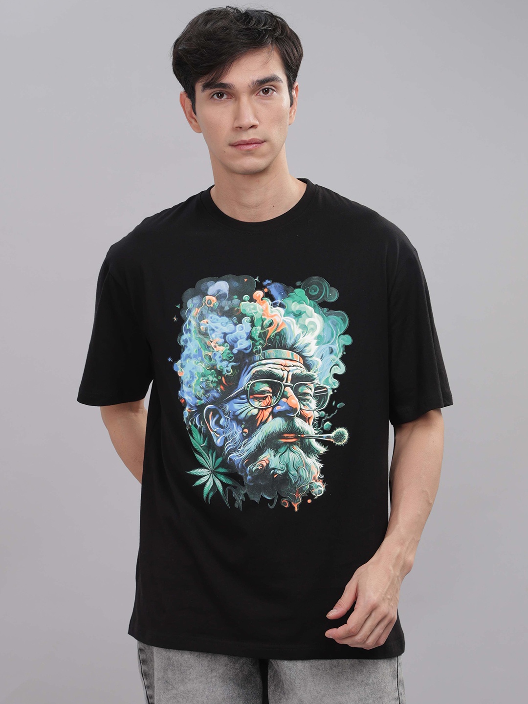

TOMHIDDLE Men Sports Printed Pockets T-shirt, Black