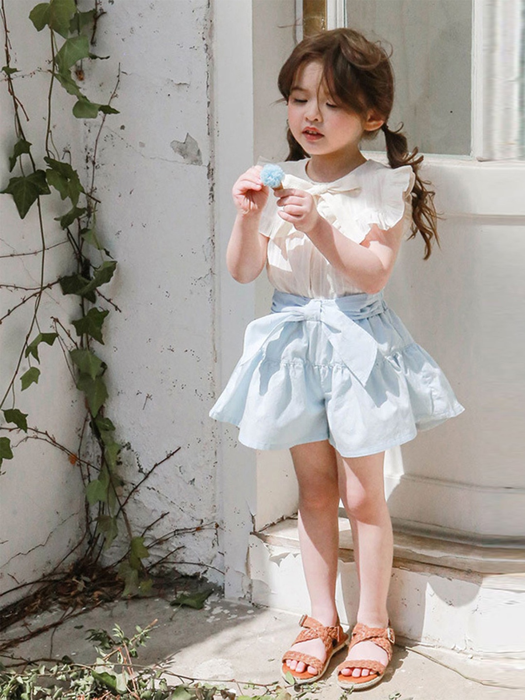 

LULU & SKY Checked Top, Beige