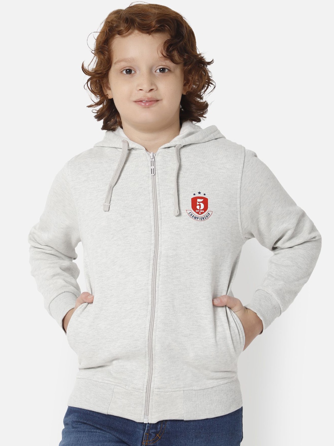 

Bodycare Boys Fleece Lightweight Sporty Jacket with Embroidered, Grey