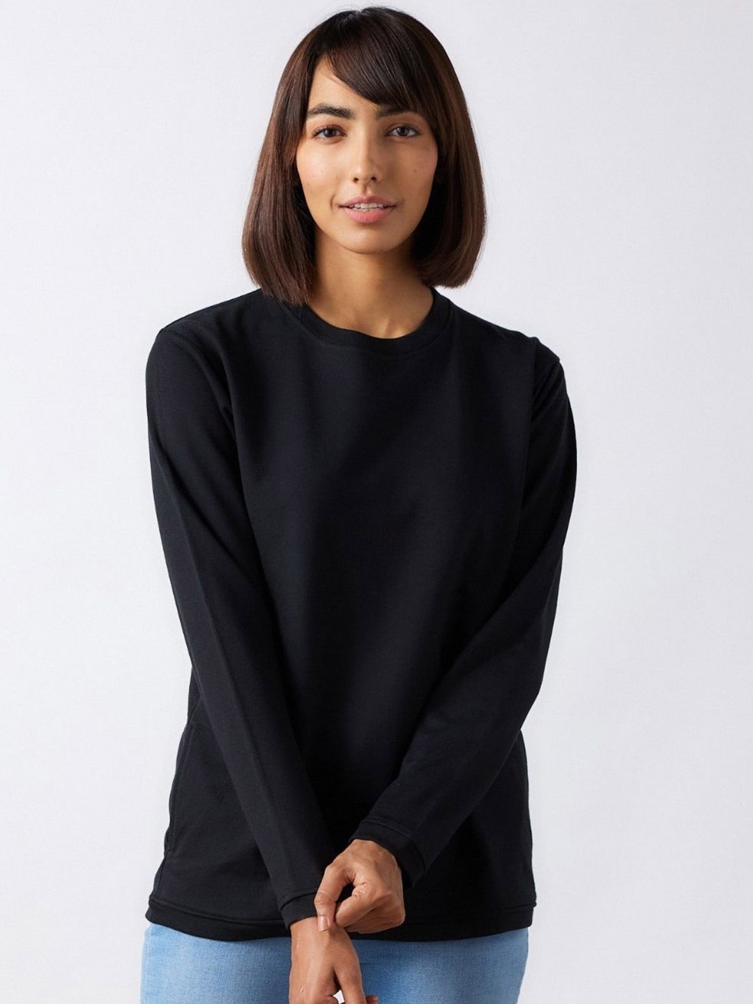 

Creatures of Habit Women Pima French Terry Sweatshirt, Black