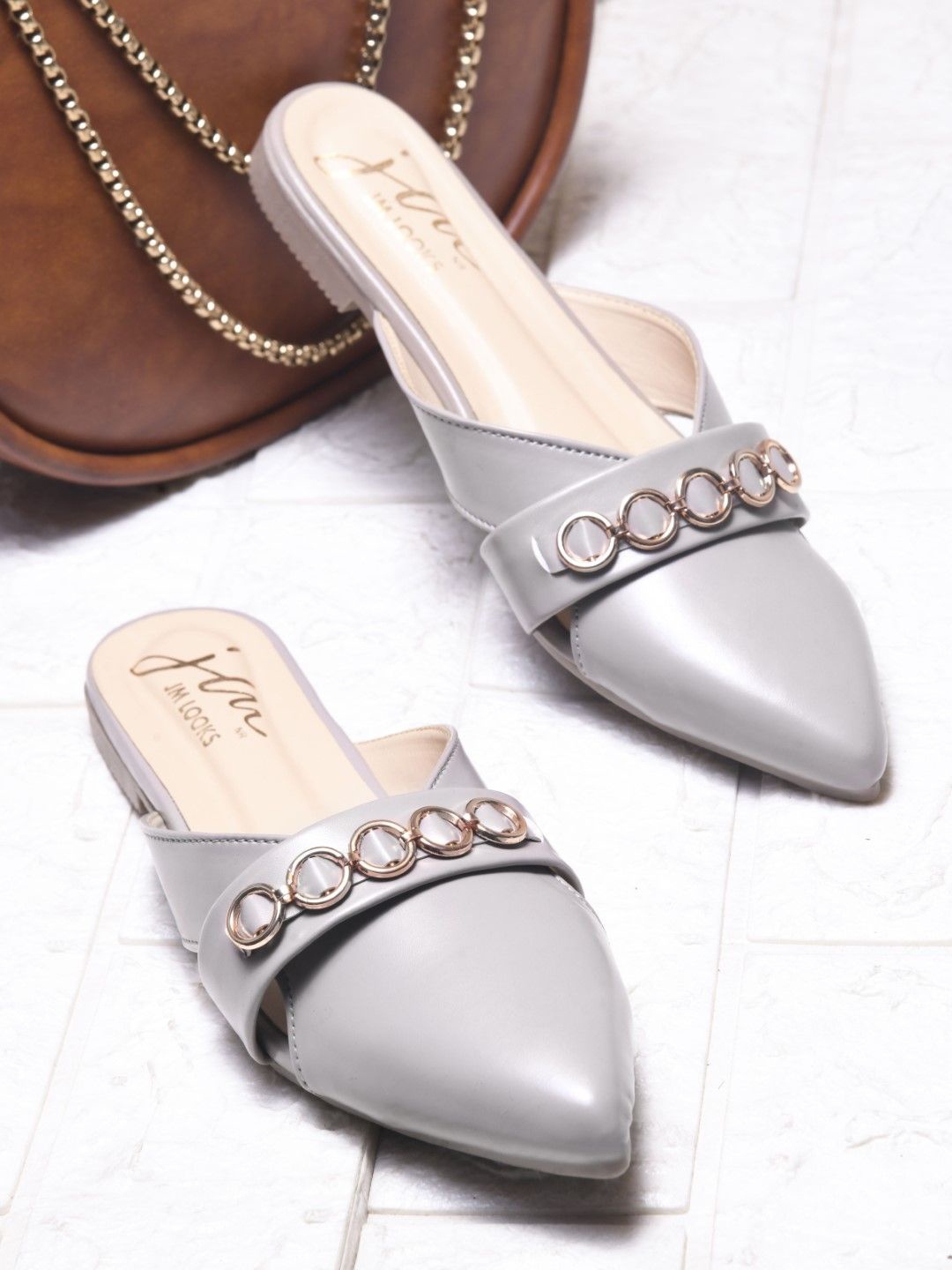 

JM Looks Women Mules Flats, Khaki