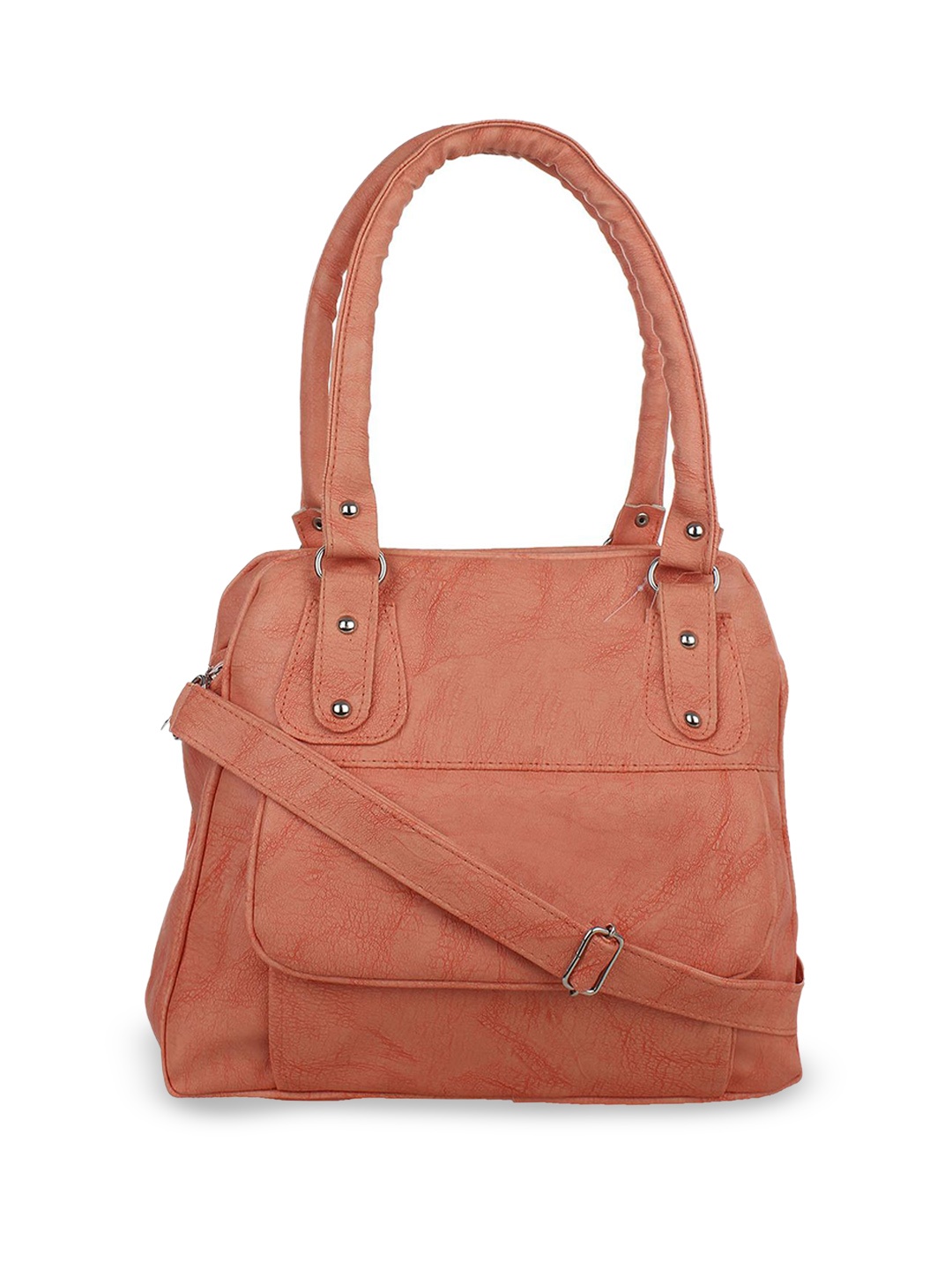 

DressBerry PU Structured Shoulder Bag with Fringed, Peach