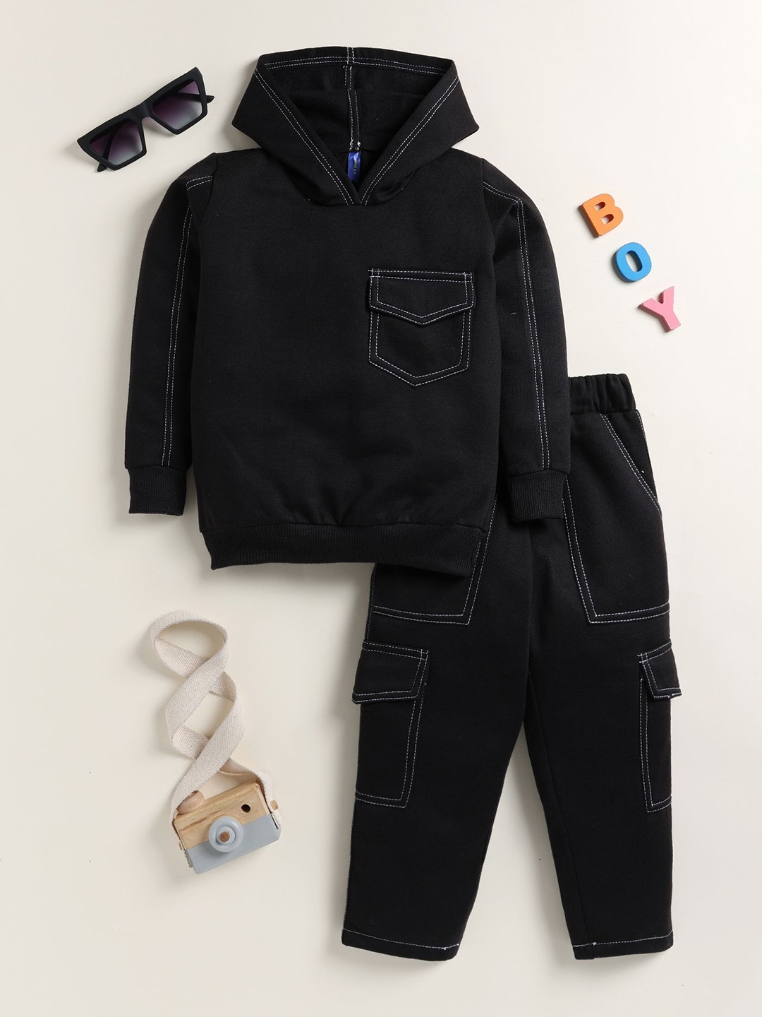 

YK Boys Cotton Tracksuit, Black