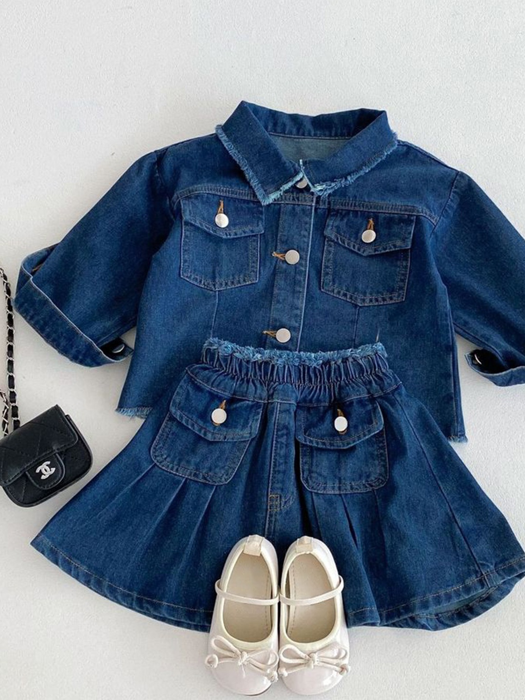 

LULU & SKY Girls Shirt with Skirt, Blue