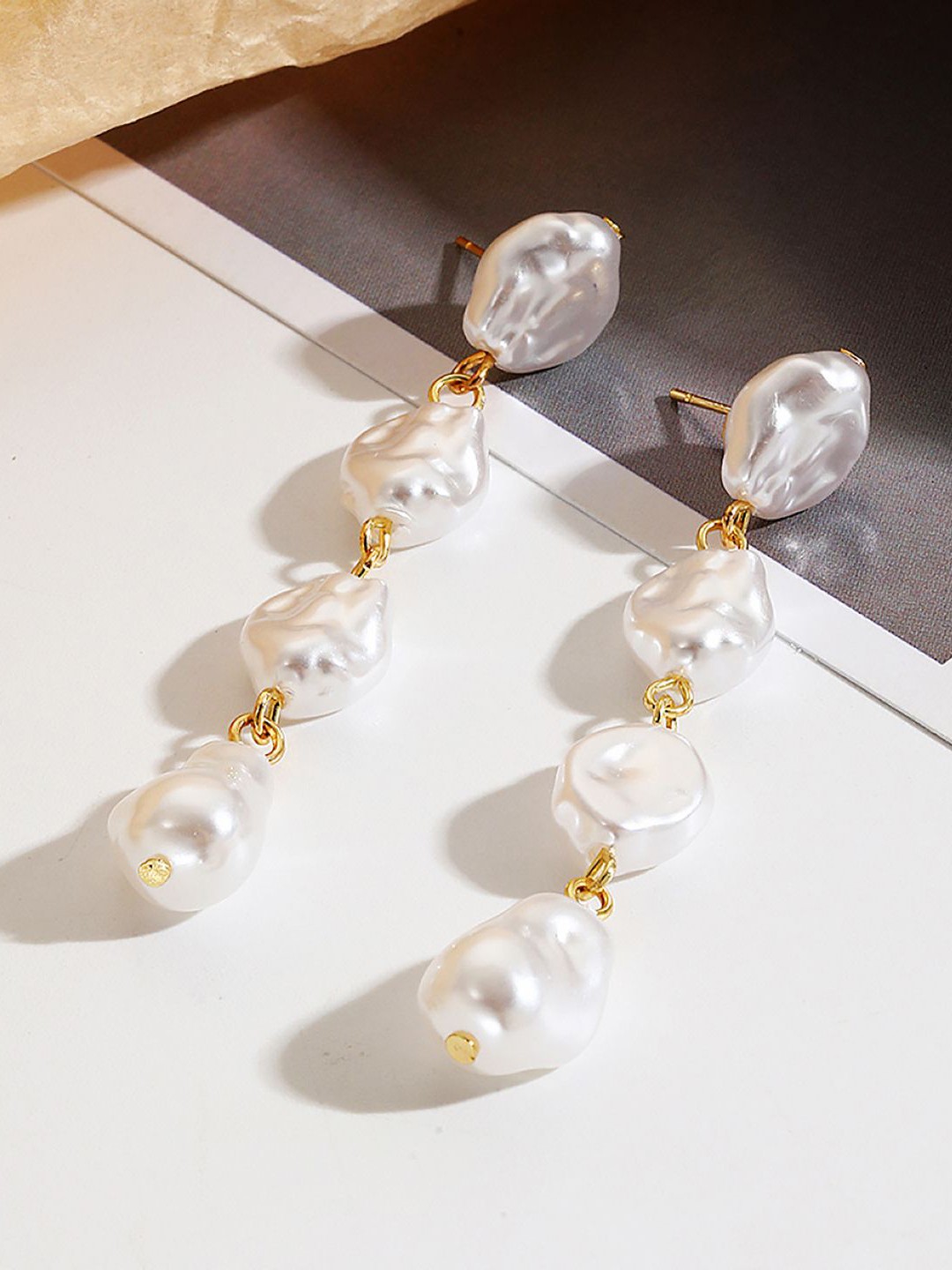 

StyleCast x Revolte Classic Drop Earrings, White