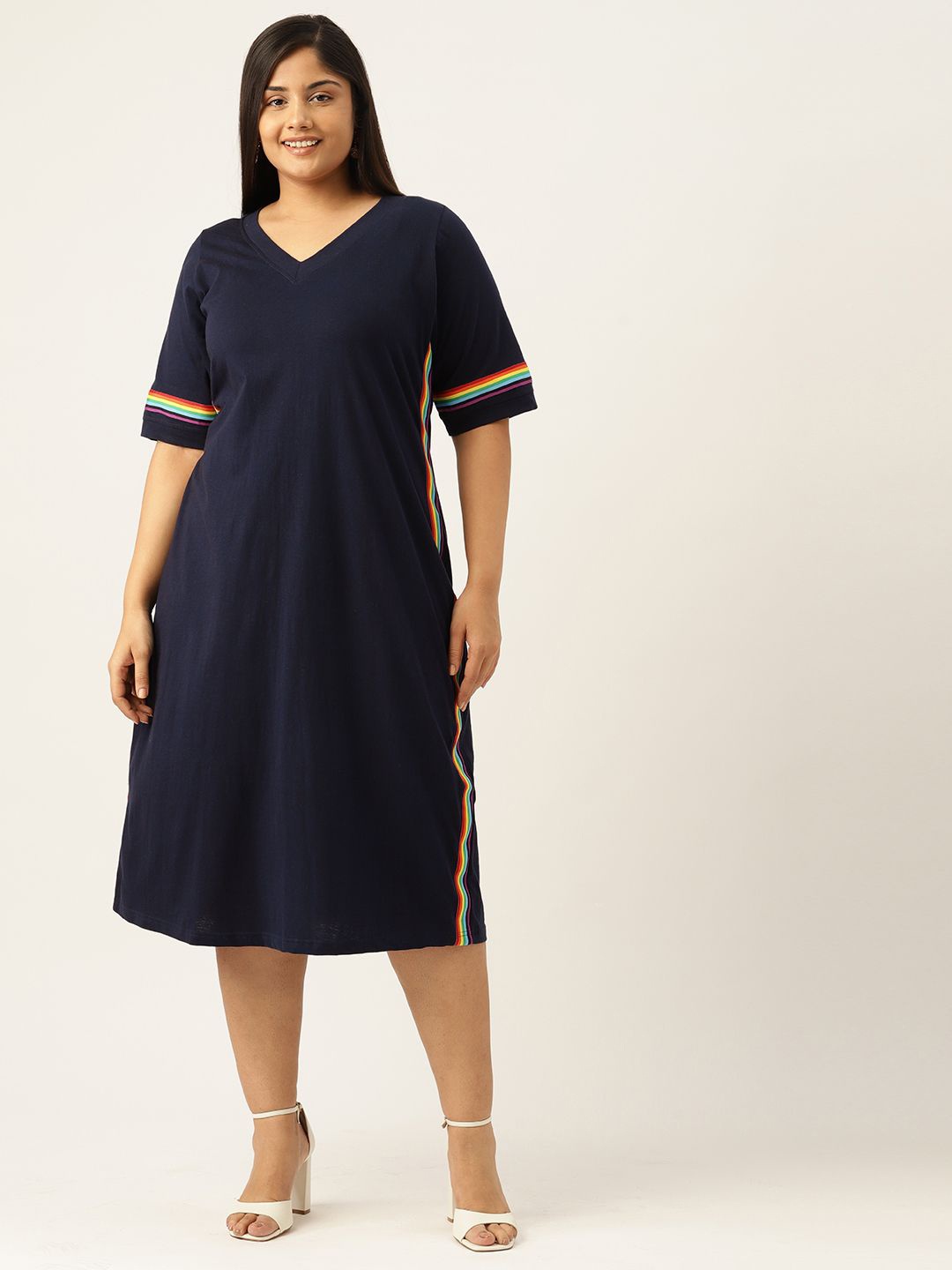 

theRebelinme A-Line Midi Dress, Navy blue