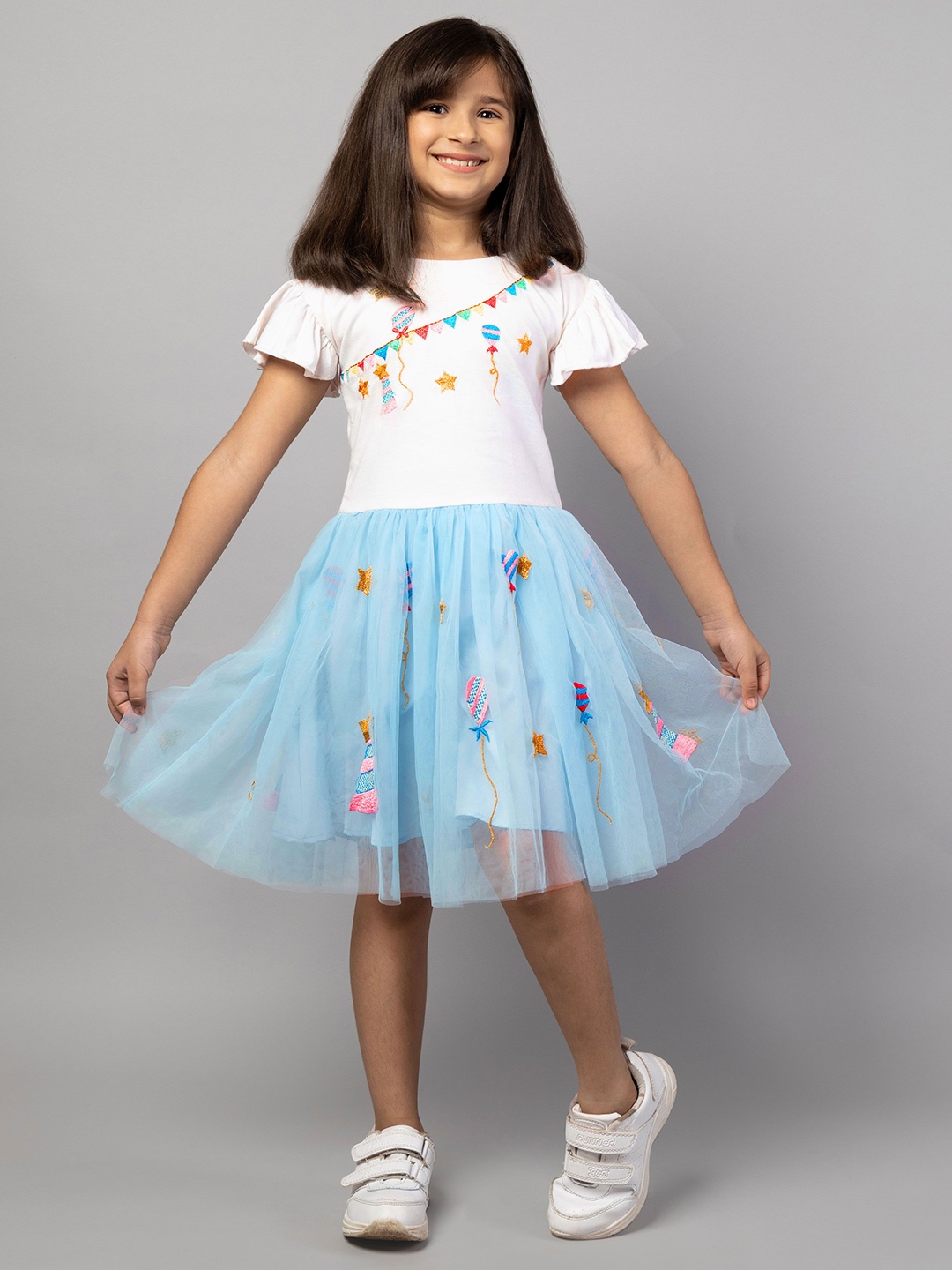 

ZIP ZAP ZOOP Floral Cold-Shoulder Fit & Flare Dress, White
