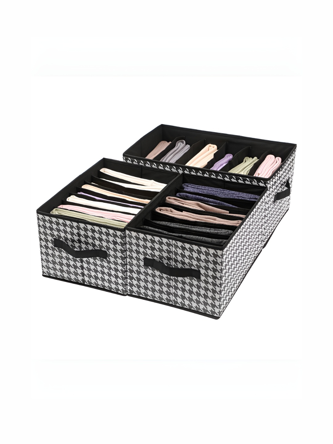 

HOUSE OF QUIRK Black Set of 3 Regular Drawer Organiser Organisers