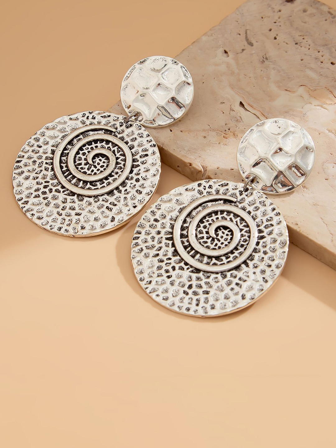

StyleCast x Revolte Circular Studs Earrings, Silver
