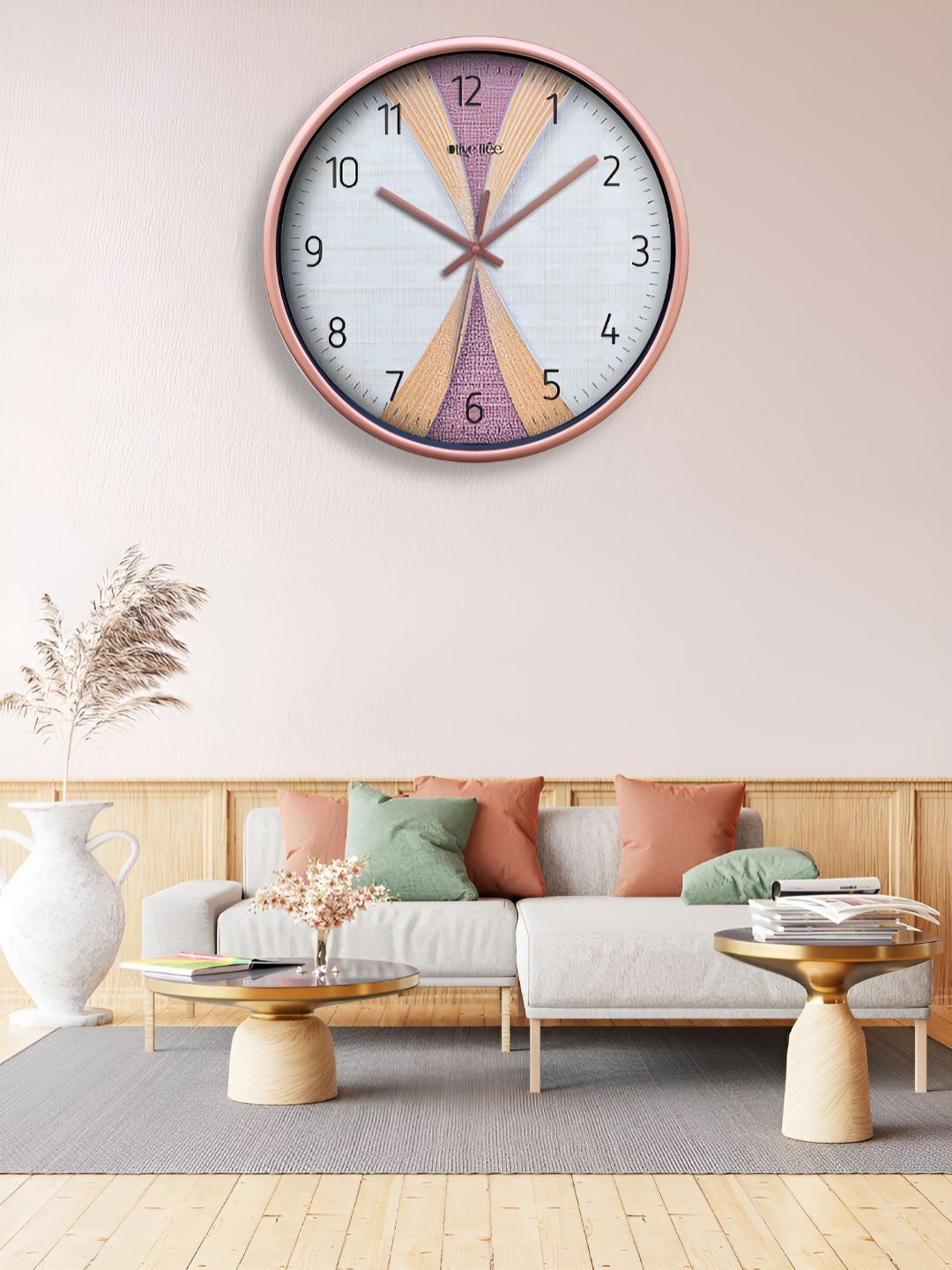 

OLIVE TREE Copper-Toned & Purple Printed Contemporary Wall Clock