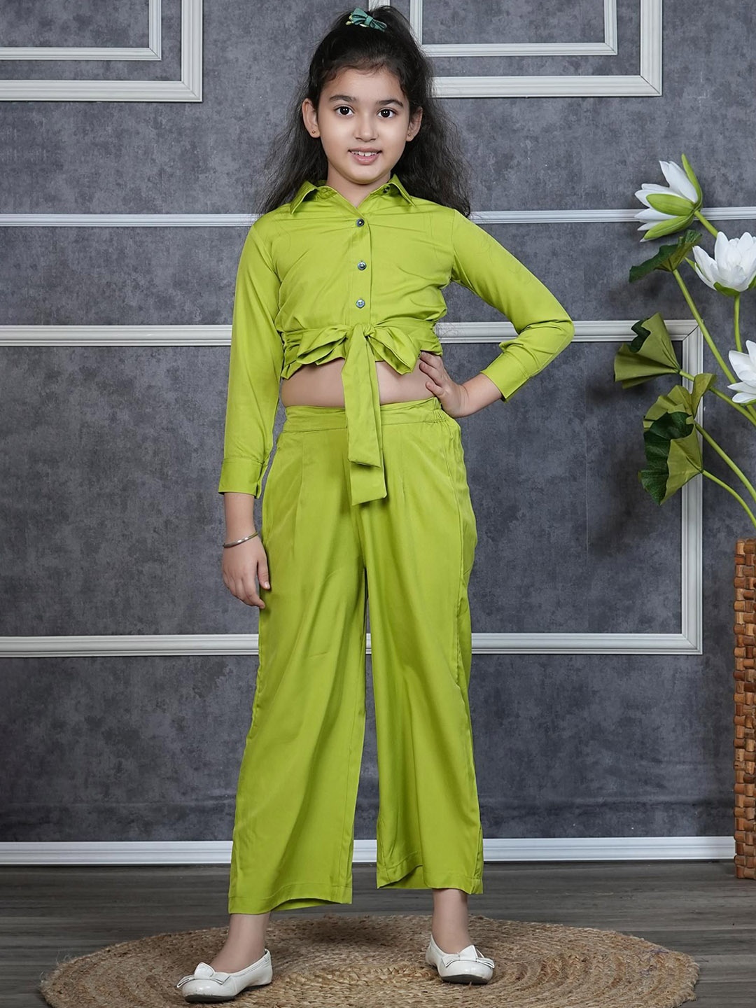 

BAESD Girls Shirt & Palazzo Clothing Set, Green